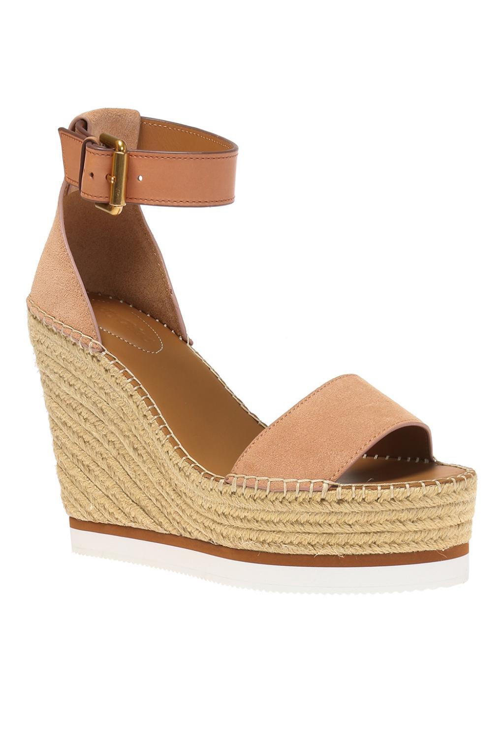 See By Chloé Suede 'glyn' Wedge Espadrilles in Beige (Natural) - Lyst