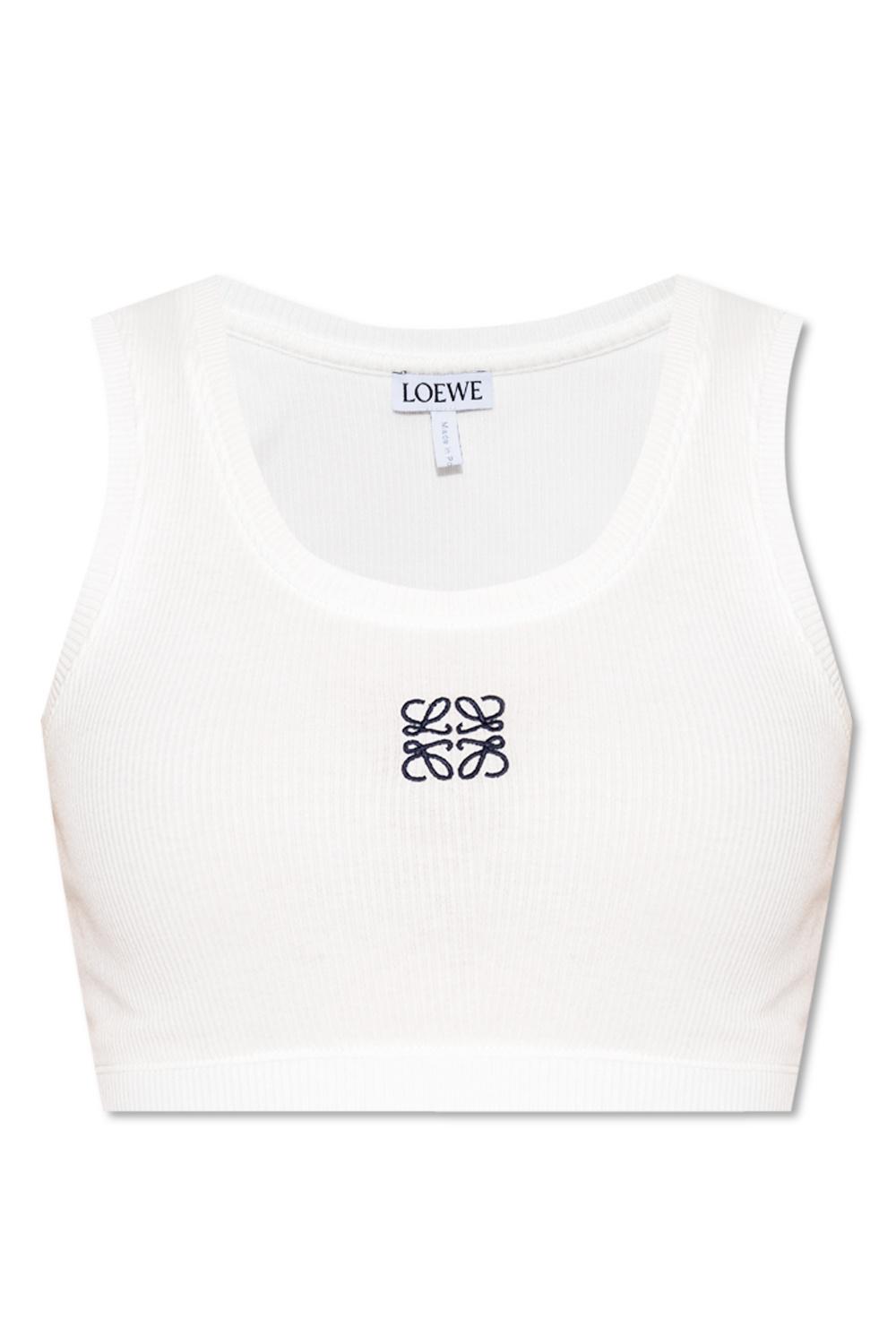 Loewe Cotton Cropped Top With Anagram in White | Lyst