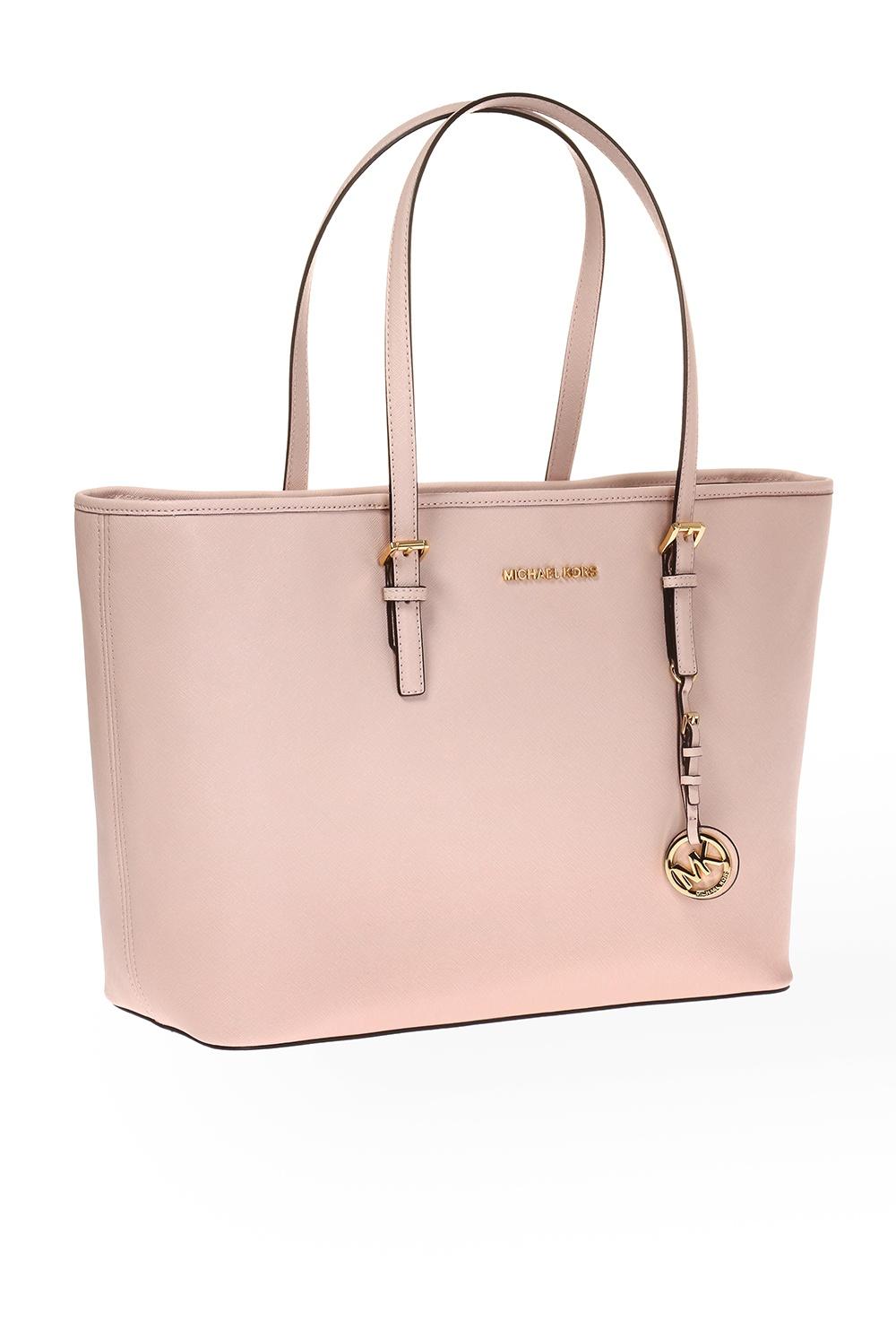 Michael Kors Jet Set Travel Medium Saffiano Leather Crossbody Bag In Pink |  ModeSens