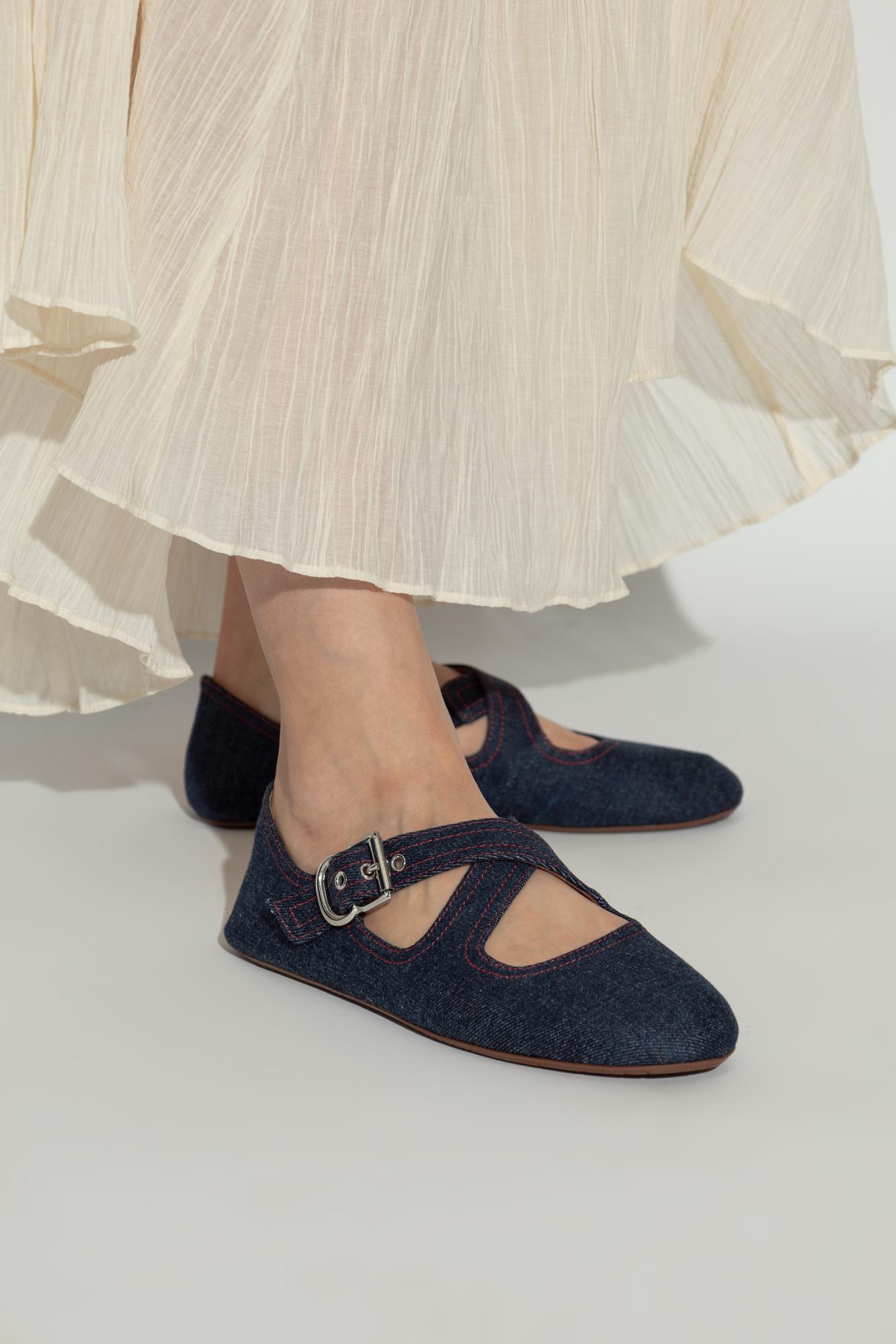 Alaïa Denim Ballet Flats in Black Lyst