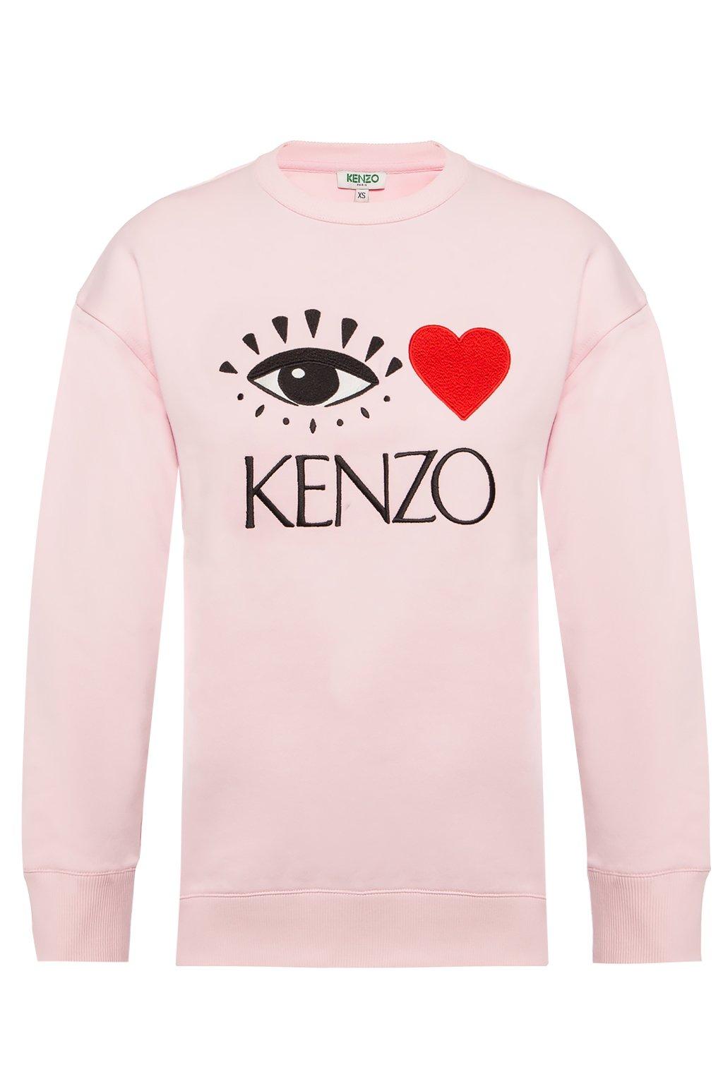 KENZO Cotton Logo Sweatshirt in Light Pink (Pink) Lyst