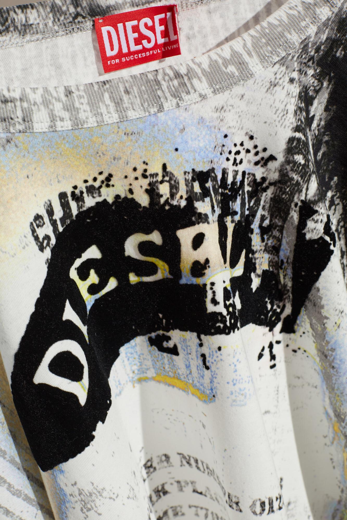DIESEL T-Shirt T-Crane-Ls-S4 in Gray for Men | Lyst