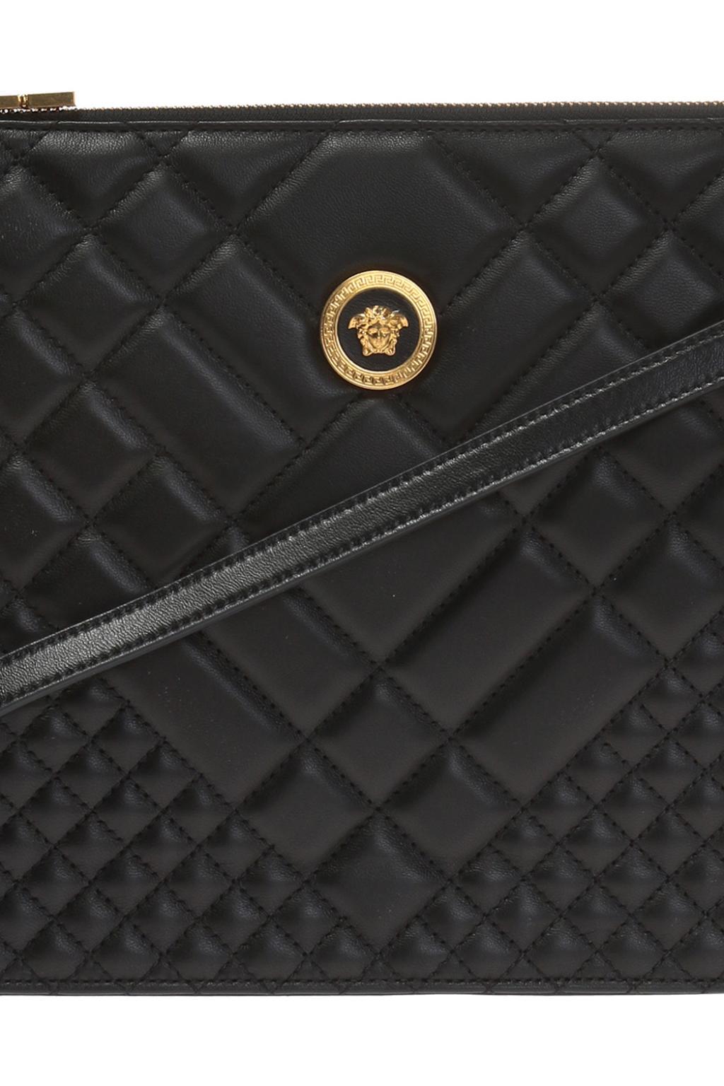 Versace Leather Medusa Head Quilted Shoulder Bag in Black Lyst