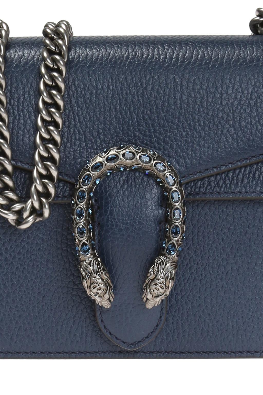 Gucci Leather 'dionysus' Shoulder Bag in Navy Blue (Blue) - Lyst