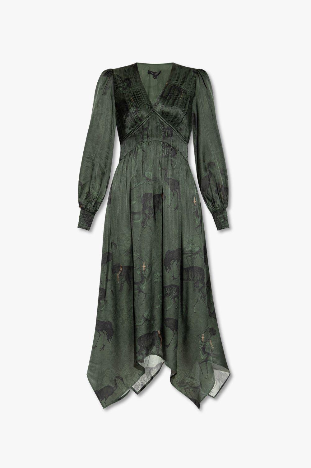 AllSaints 'estelle' Satin Dress in Green | Lyst