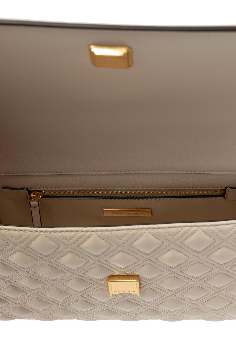 Fleming Convertible Shoulder Bag In Beige New Cream Leather