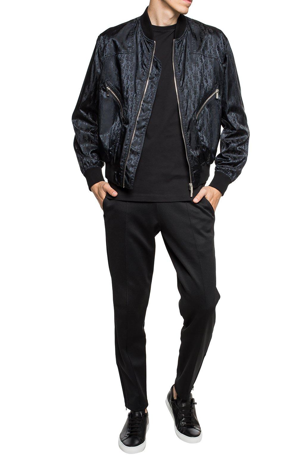 Dior Synthetic Branded Bomber Jacket in Black for Men - Lyst