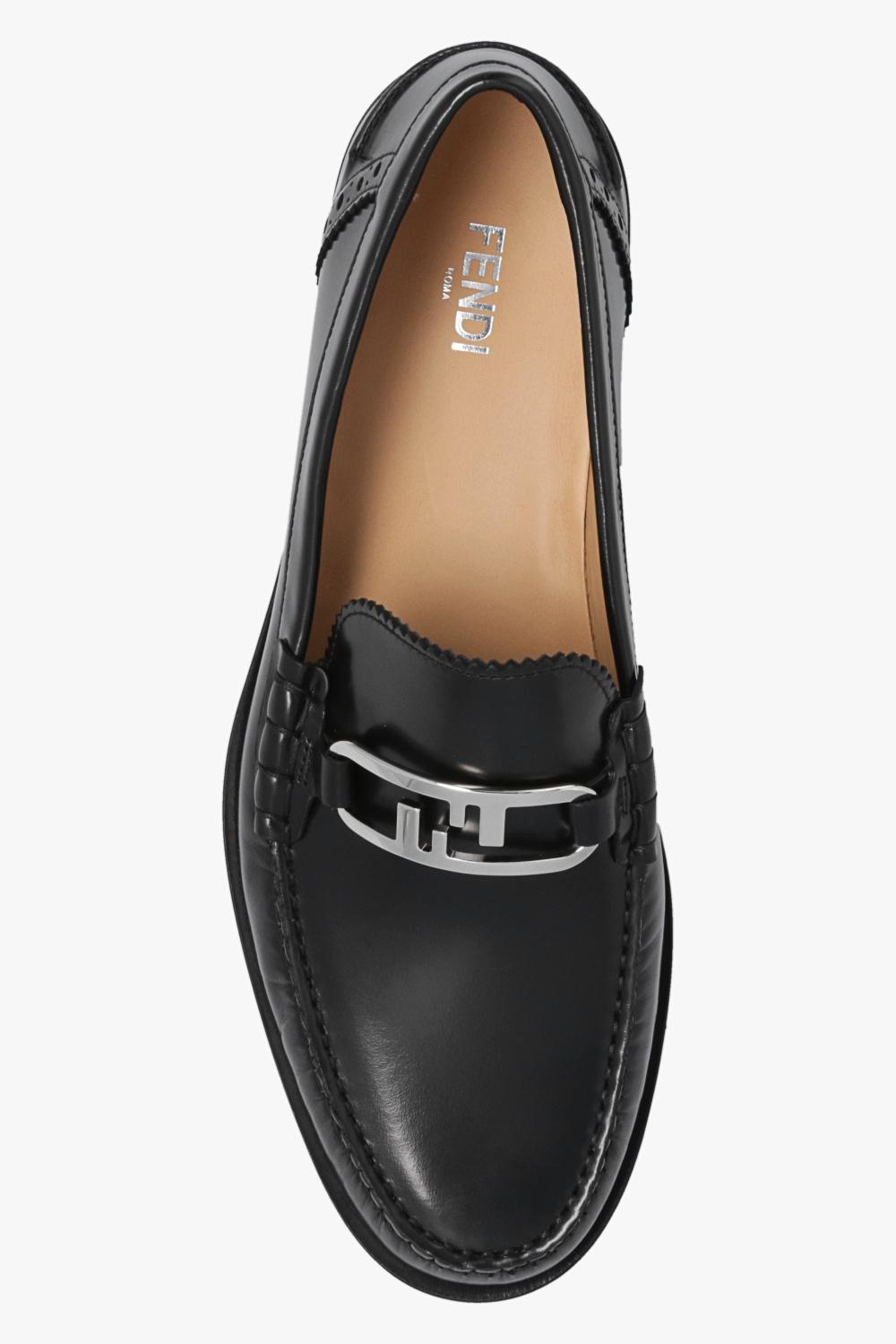 Fendi Leather Loafers in Black for Men | Lyst