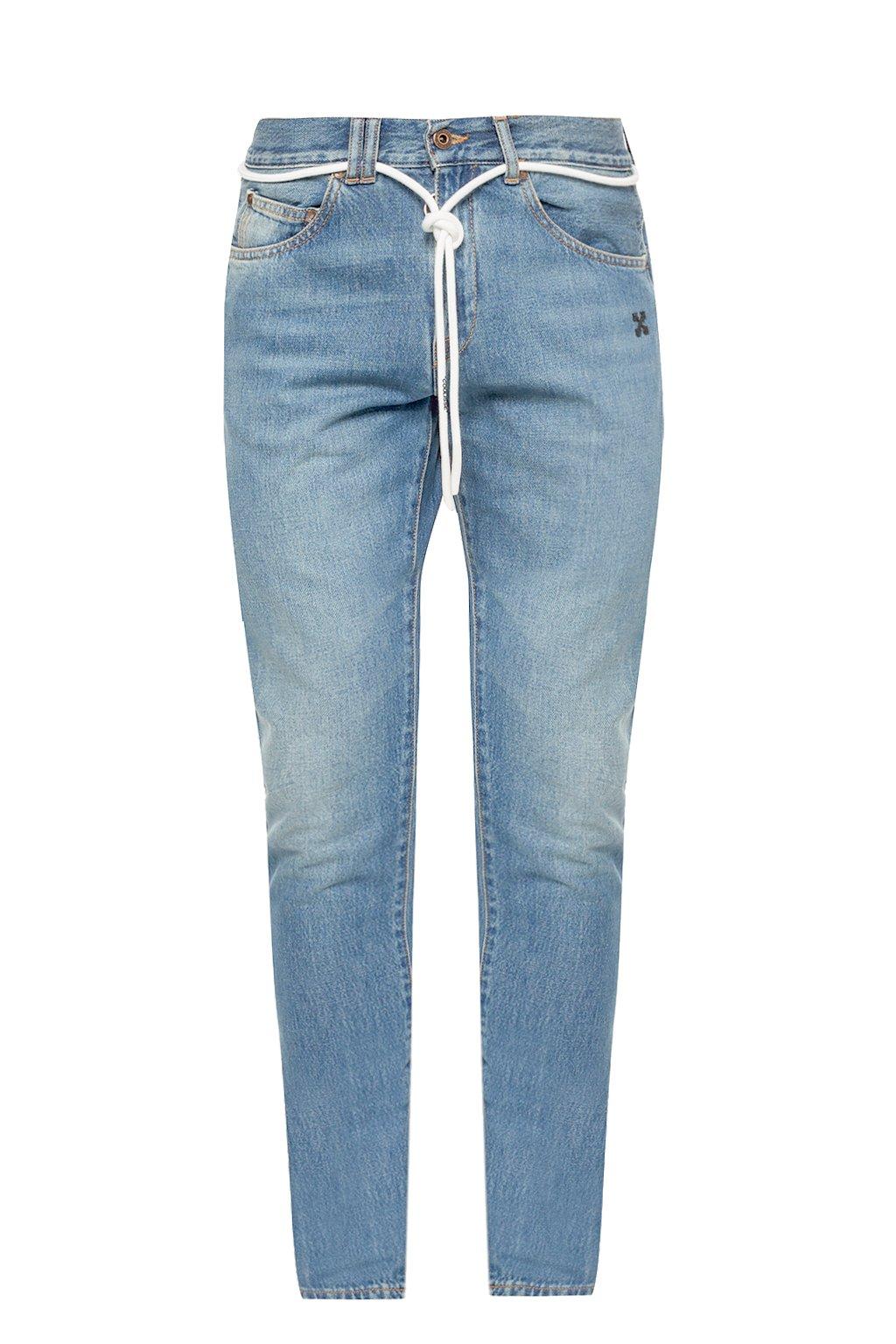Off-White c/o Virgil Abloh Denim Striped Jeans in Blue for Men - Lyst