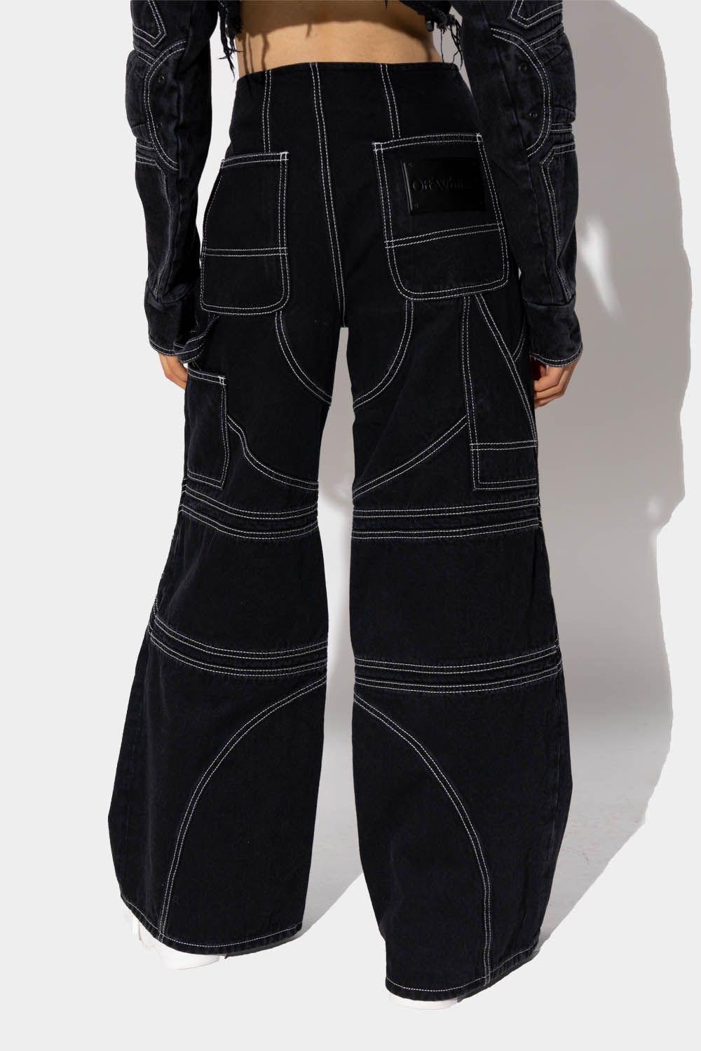 Off-White c/o Virgil Abloh Jeans With Stitching Details in Black | Lyst