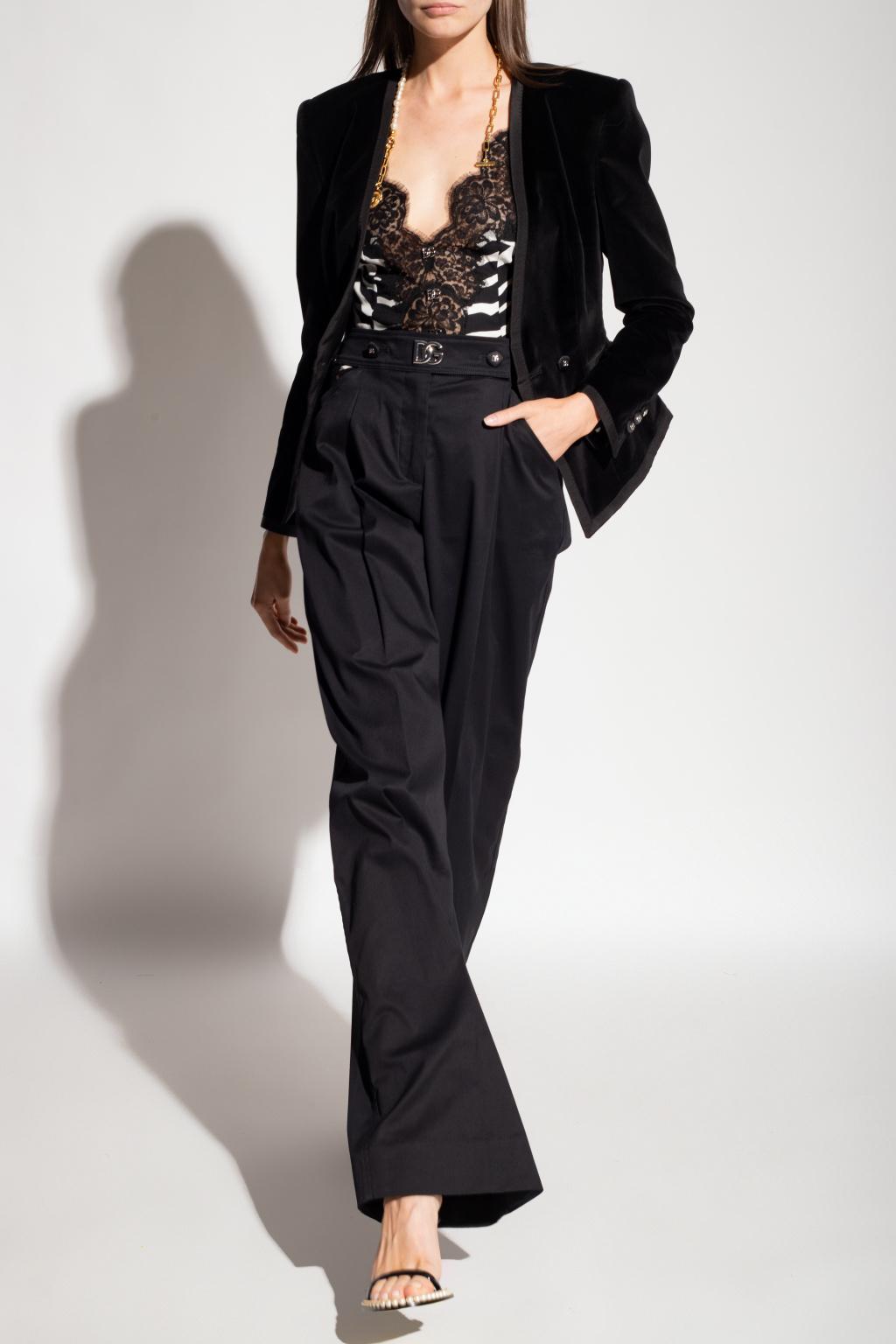 Dolce & Gabbana Velvet Blazer in Black | Lyst