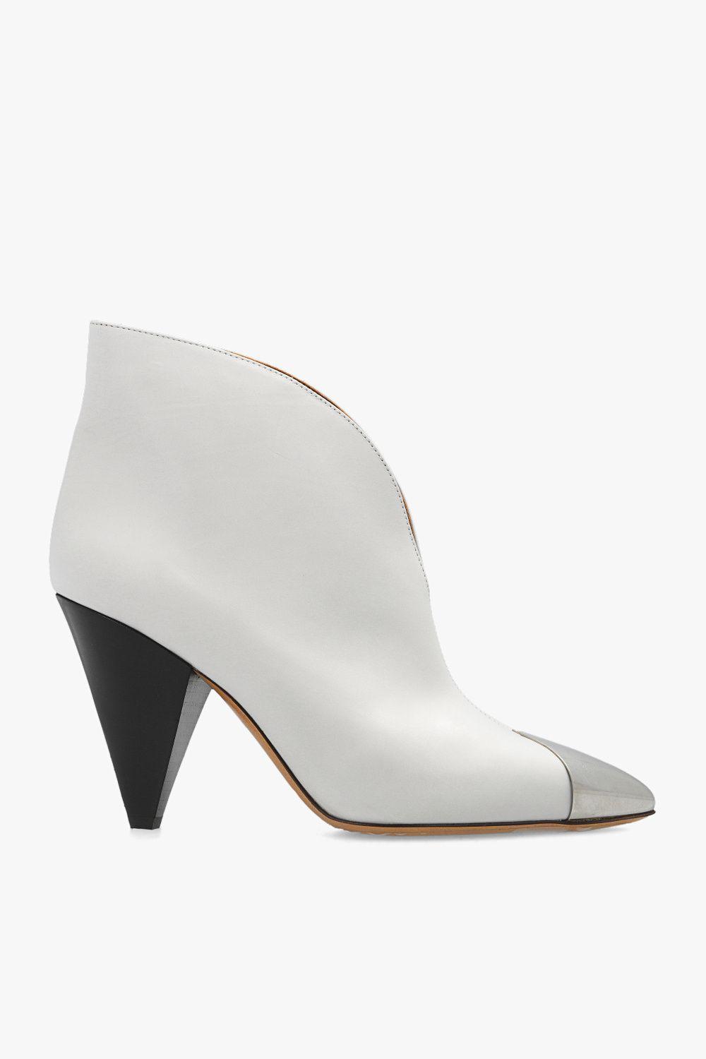 Isabel Marant 'adsie' Heeled Ankle Boots in White | Lyst
