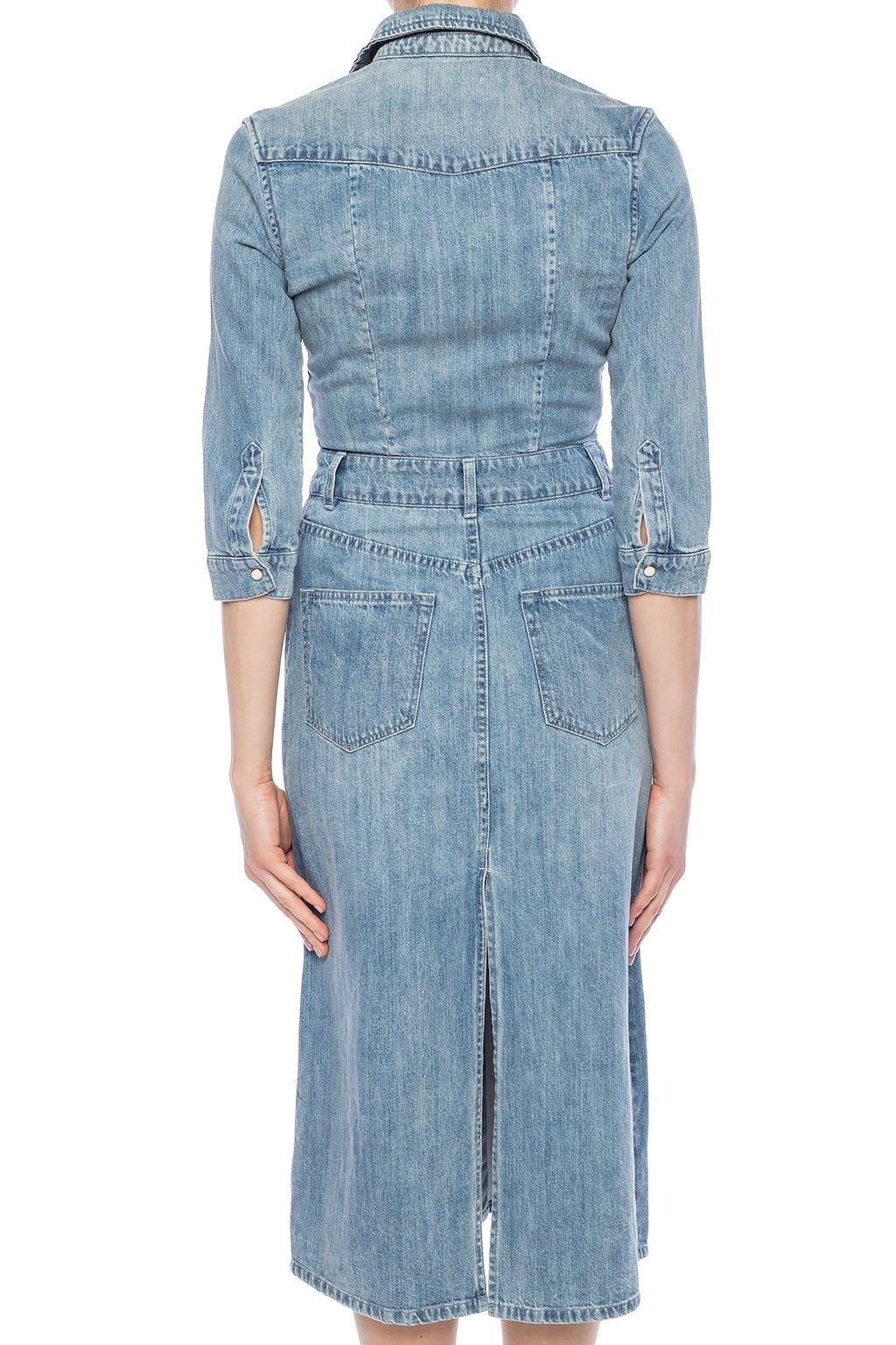 all saints polly long denim dress