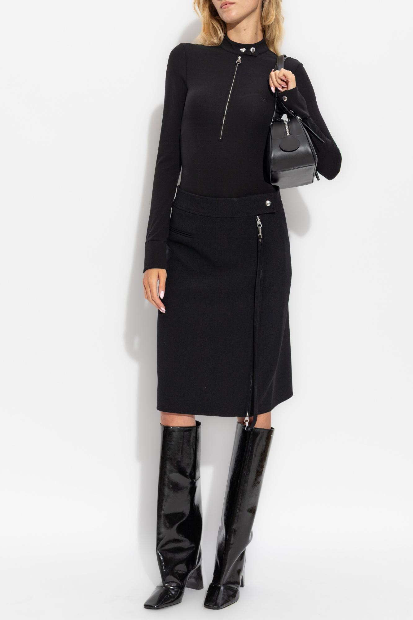 ワンピース COURREGES Women Mid Skirts 225CRO633PL0159 9999 Black ZIPPED WOOL SKIRT - courrèges