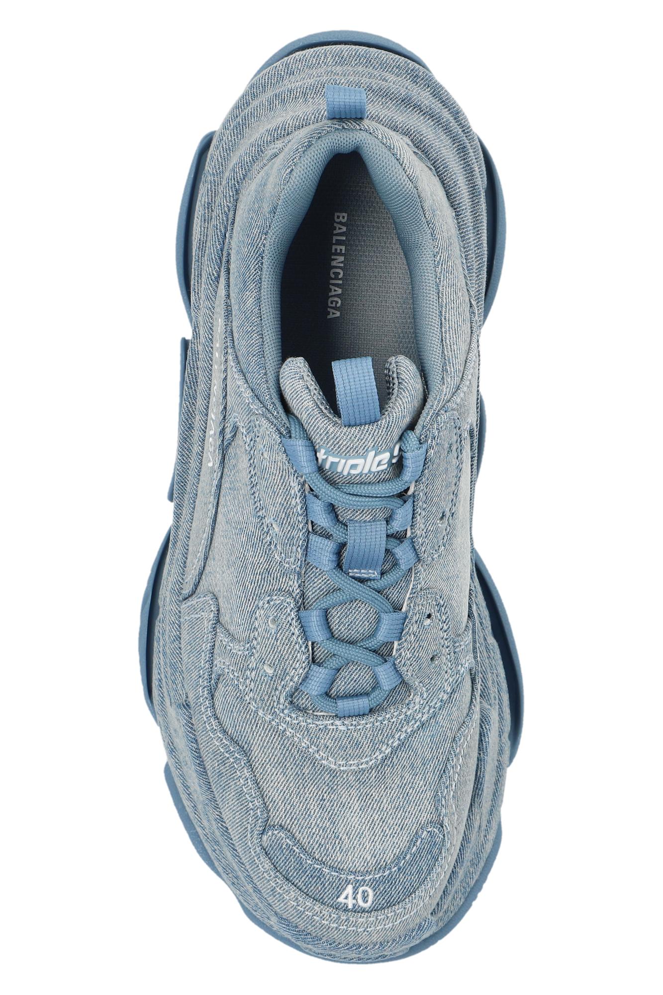 Balenciaga triple s hotsell clear sole blue