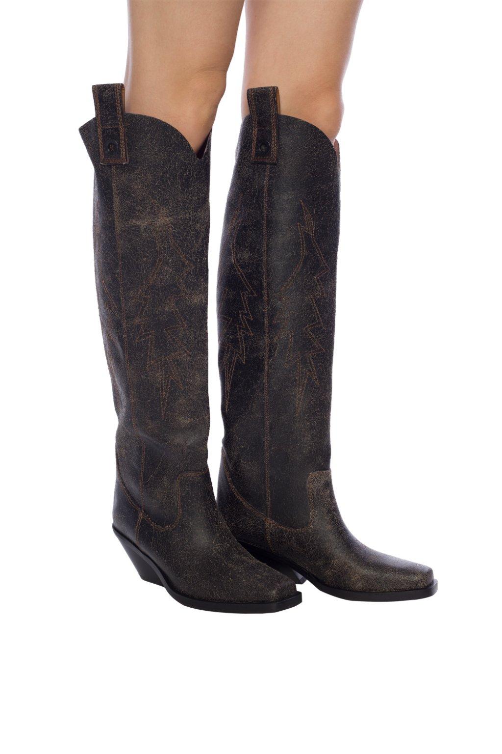 DIESEL Leather Overtheknee Cowboy Boots in Brown Lyst