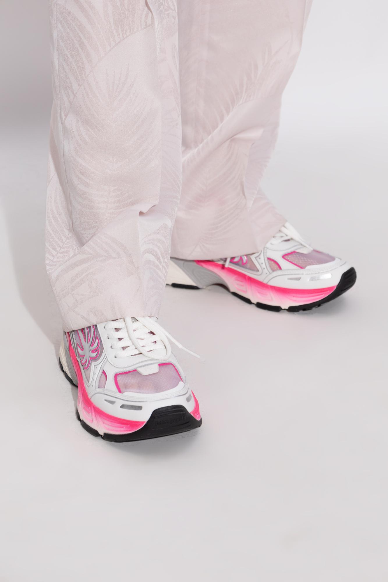 【関税＆送料込み】Palm Angels Fluorescent Sneakers Pa4 PA 4 LEATHER SNEAKERS in BLACK - WHITE for Men | Palm Angels®