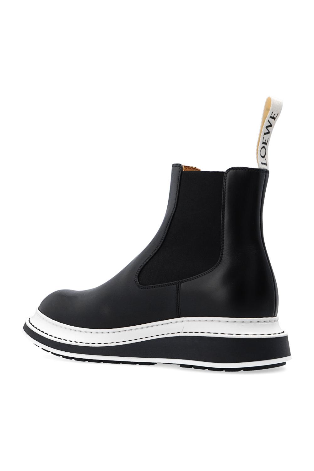 Loewe Leather Chelsea Boots in Black | Lyst