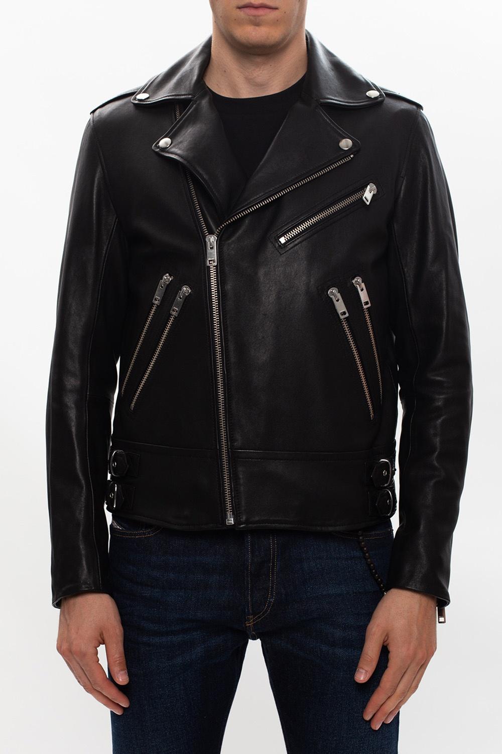 DIESEL 'l-garrett' Leather Jacket in Black for Men | Lyst