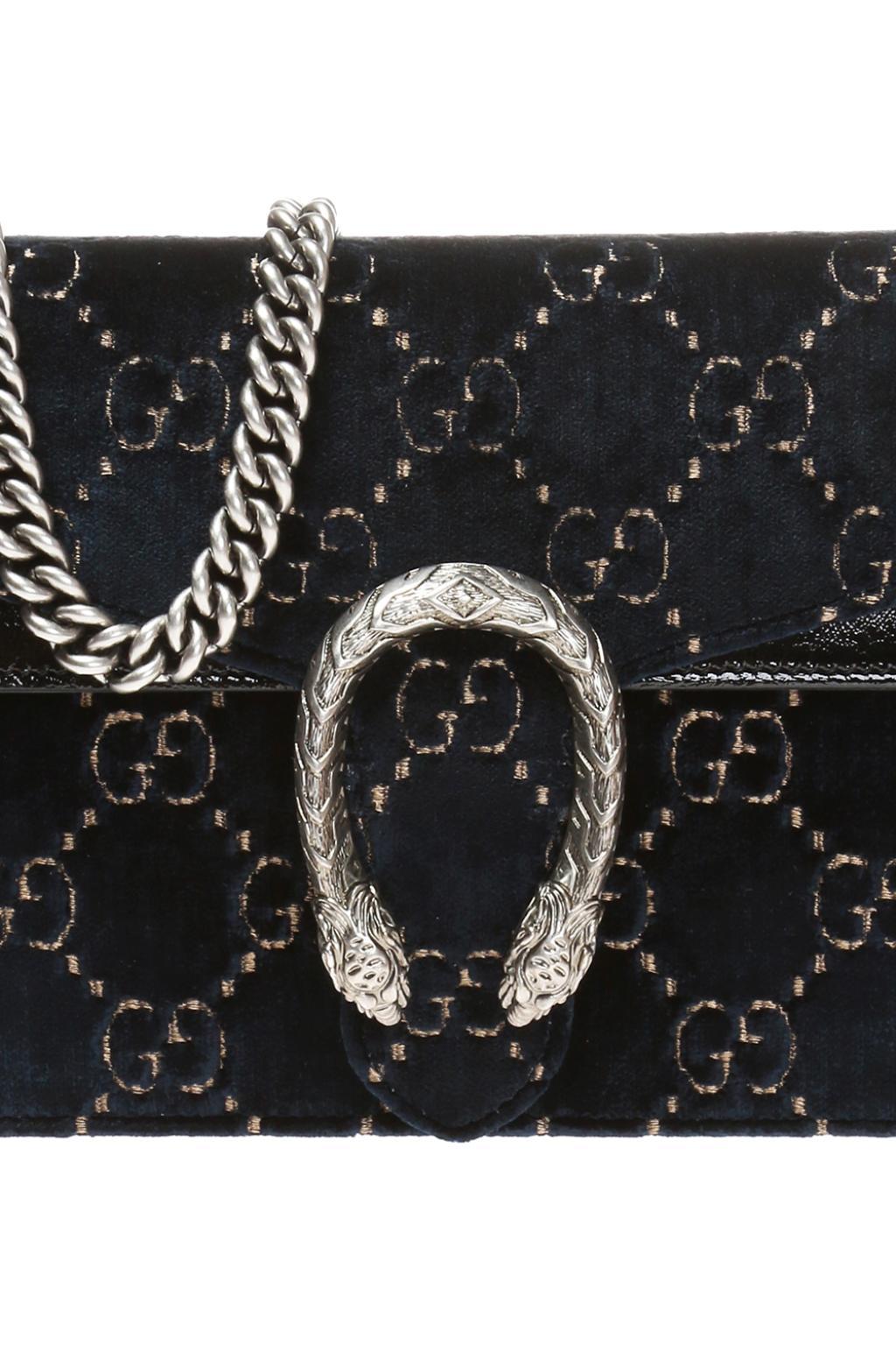 Gucci Dionysus Small burgundy velvet patent leather Swarovski lock bag.