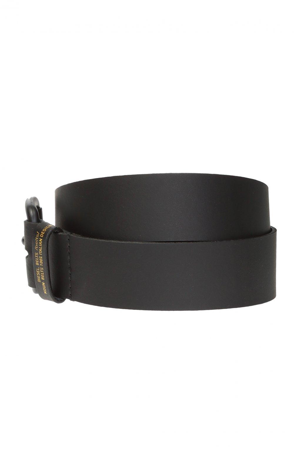 DIESEL Leather Belt With Logo in Black for Men - Lyst