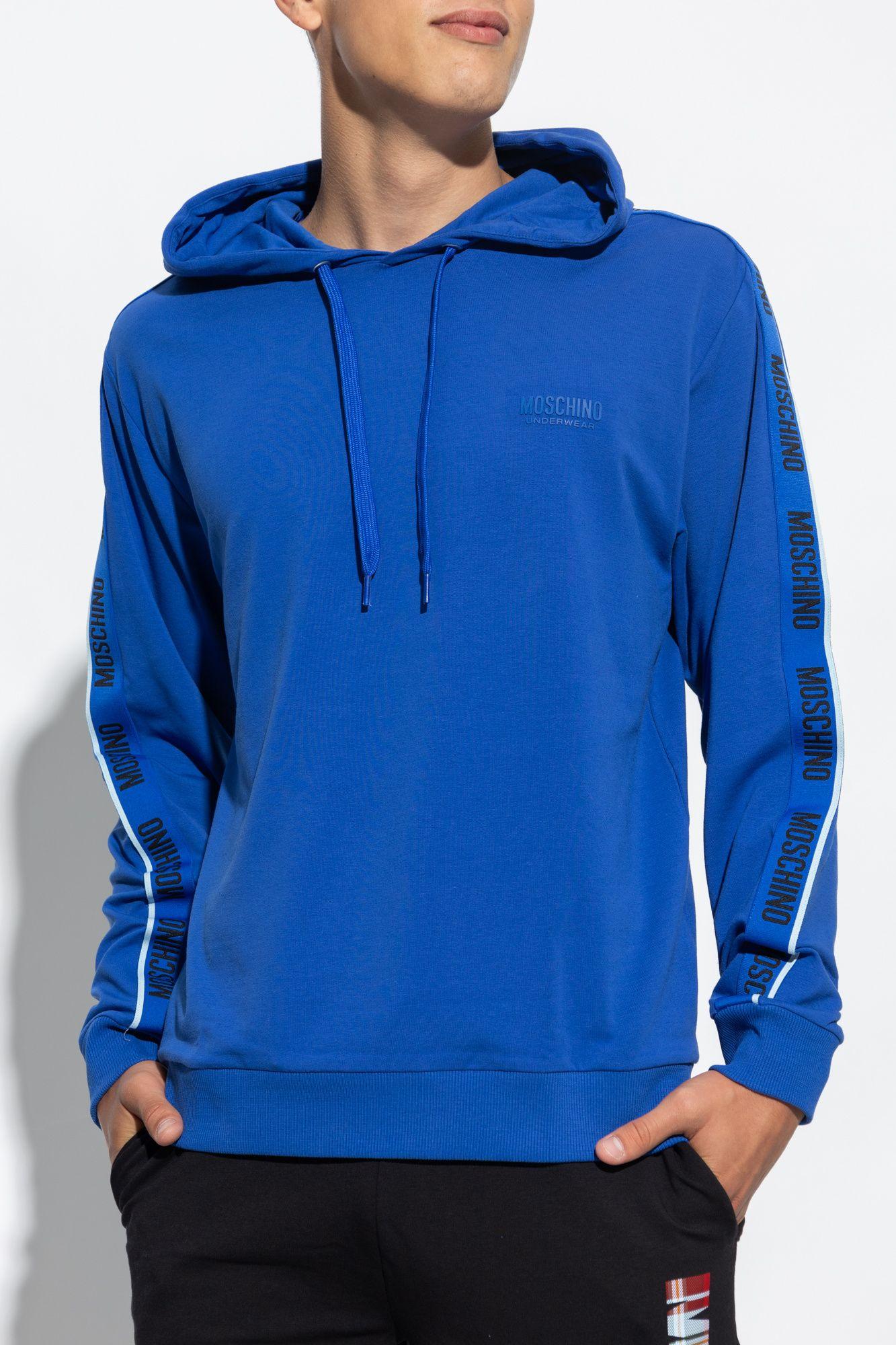 Moschino Hoodie With Logo in Blue for Men Lyst