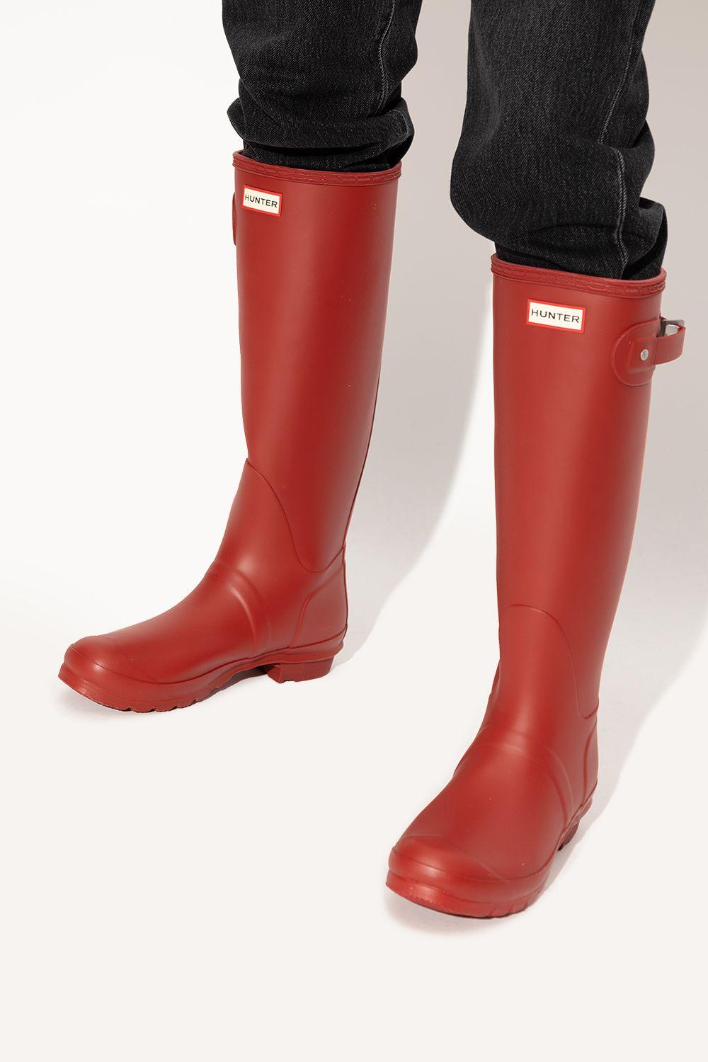 HUNTER 'original Tall' Rain Boots in Red | Lyst