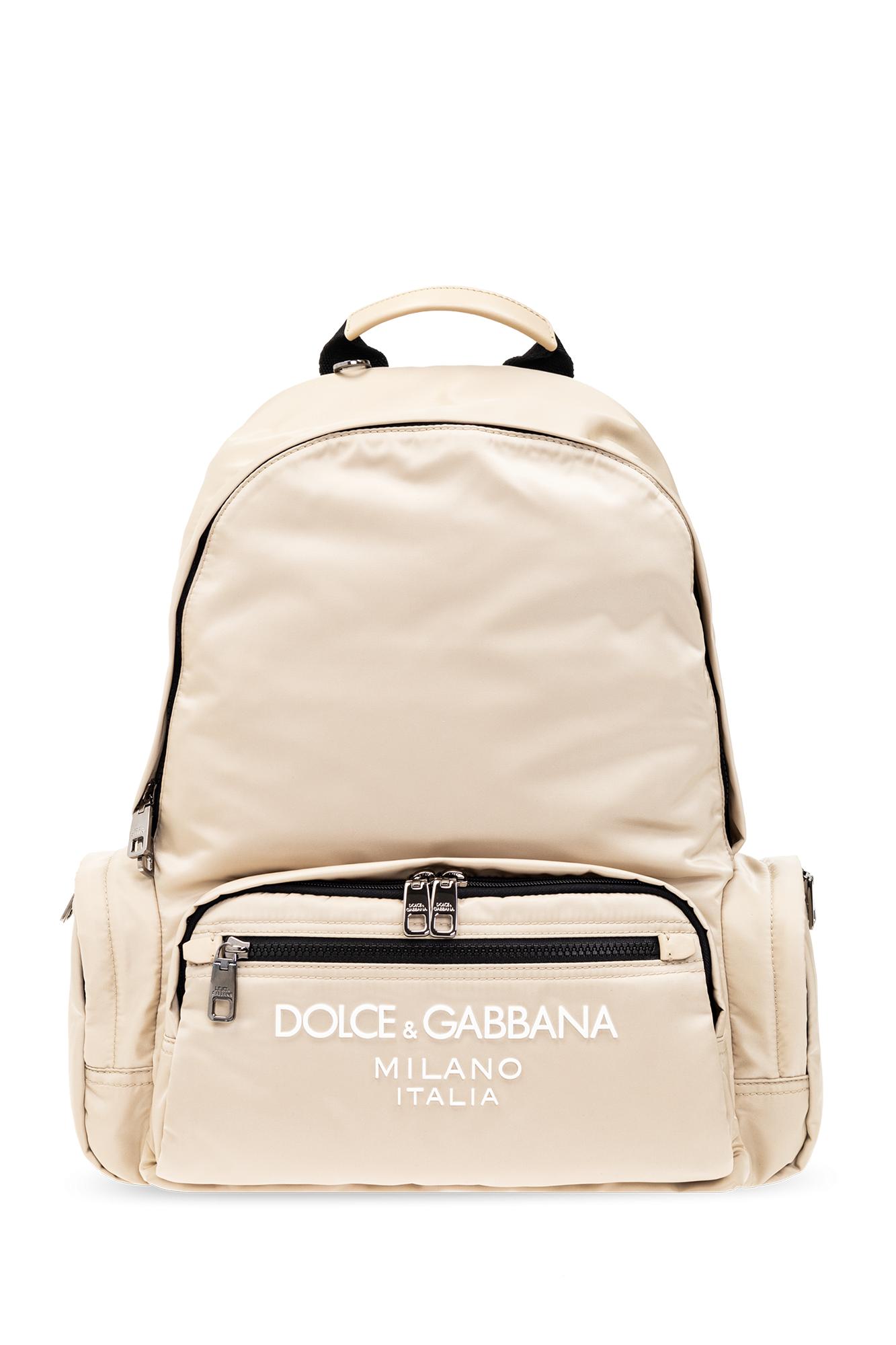 Dolce & Gabbana Backpack With Logo in Natural for Men | Lyst