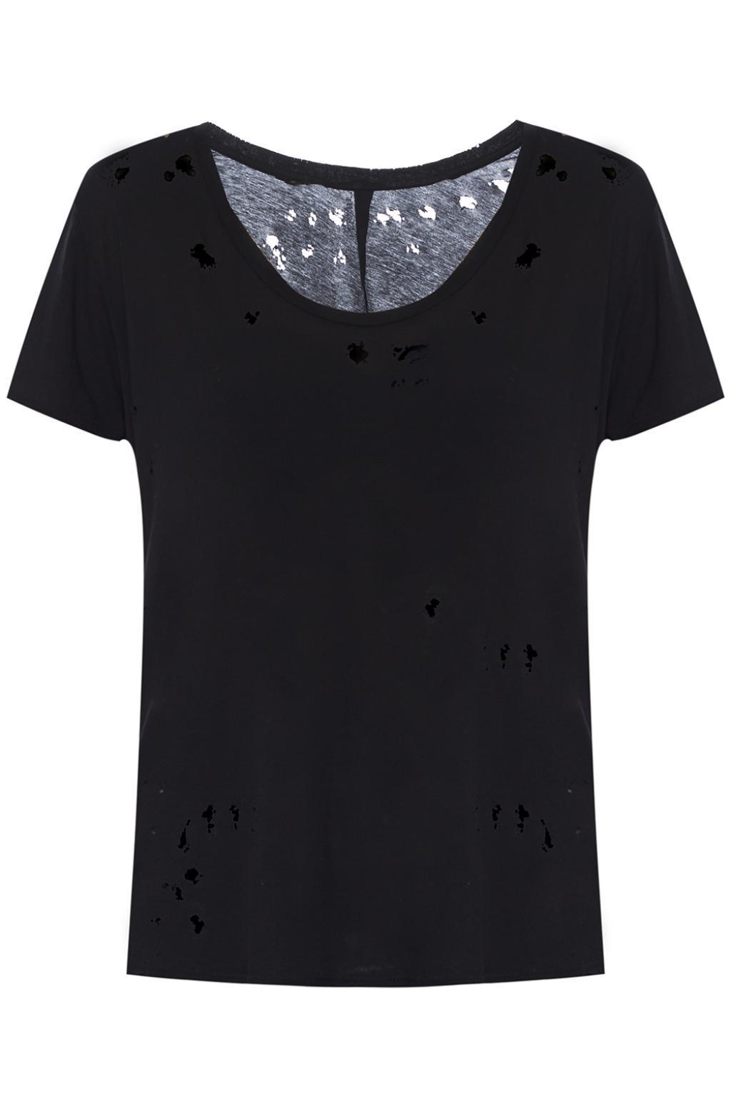 Unravel Project Cotton T-shirt With Holes in Black - Lyst