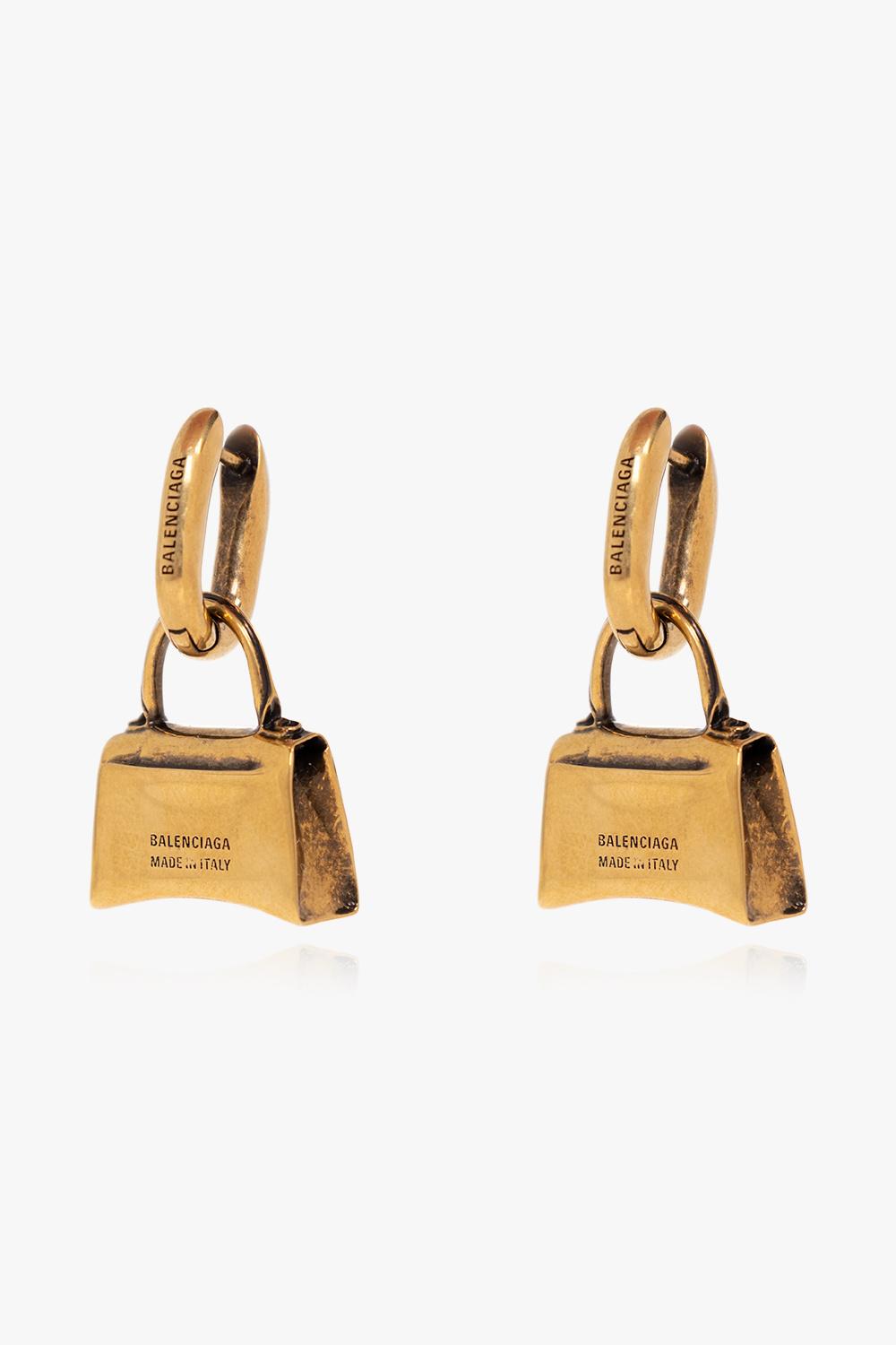 Balenciaga Earrings With 'hourglass' Bag Charm in Gold (Metallic) | Lyst