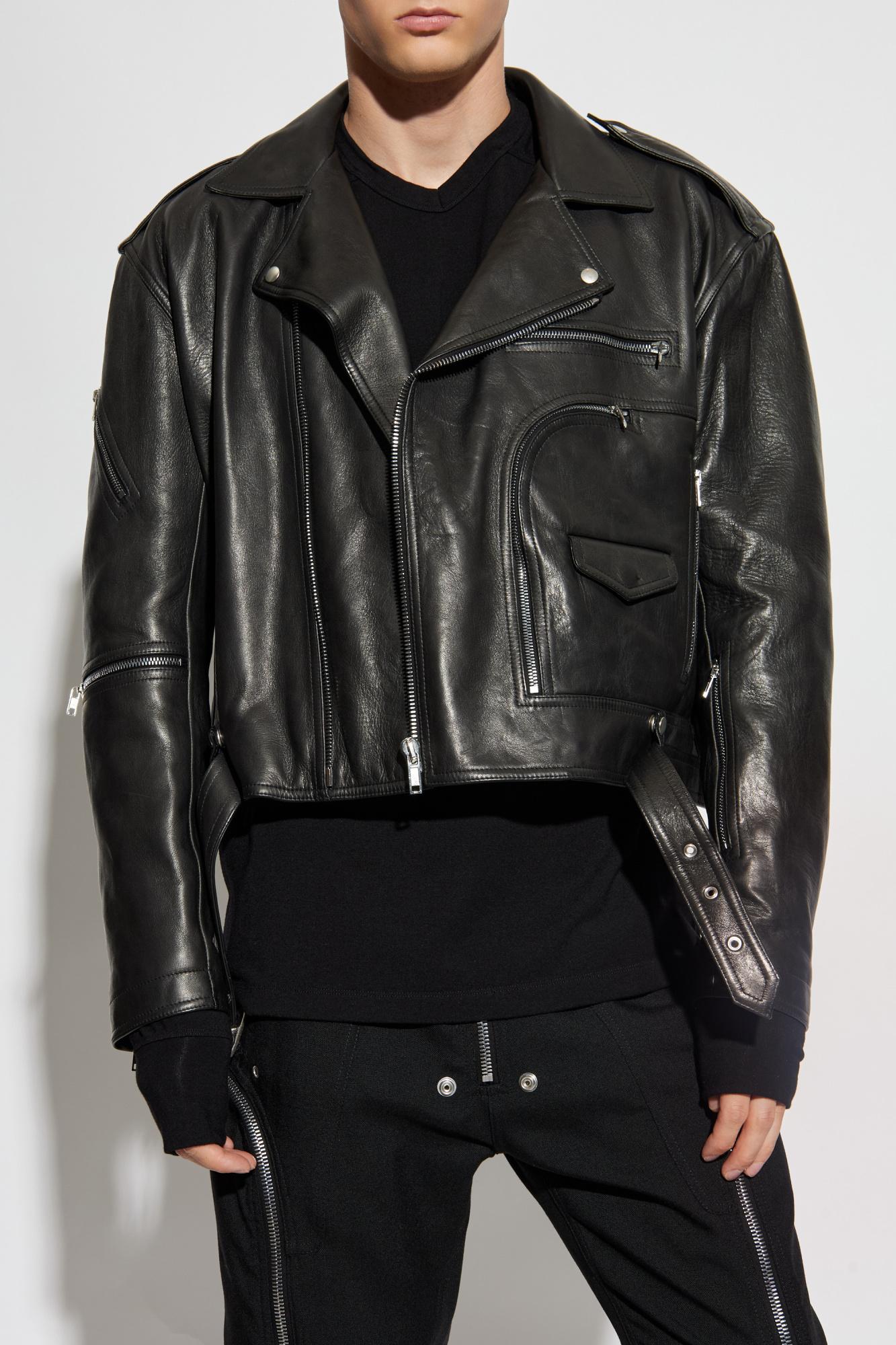 T*様 rick owens biker leather jacket Rick Owens Leather Jacket 'Bauhaus' in Black for Men | Lyst