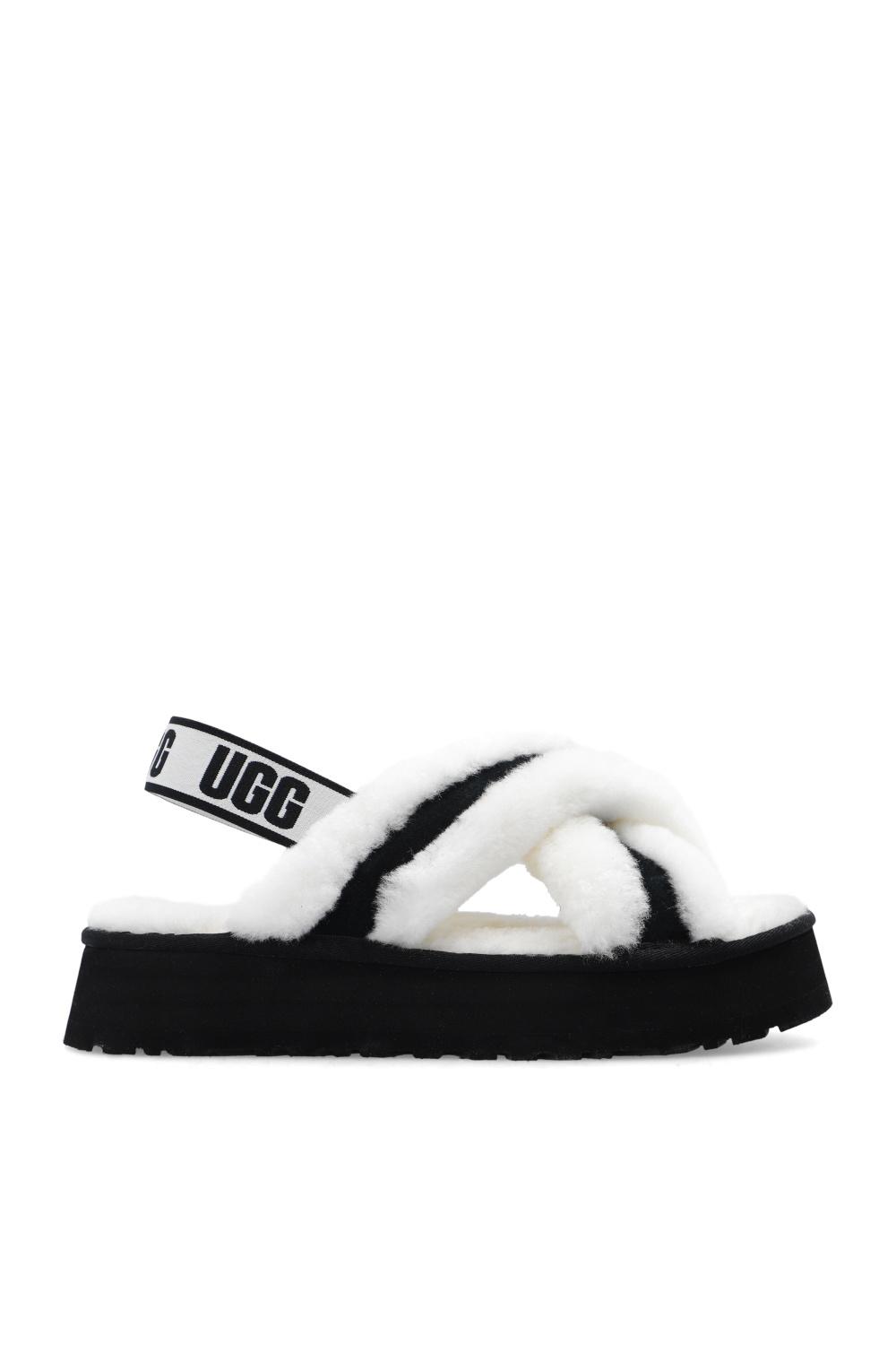 UGG 'disco Cross Slide' Platform Sandals in White | Lyst
