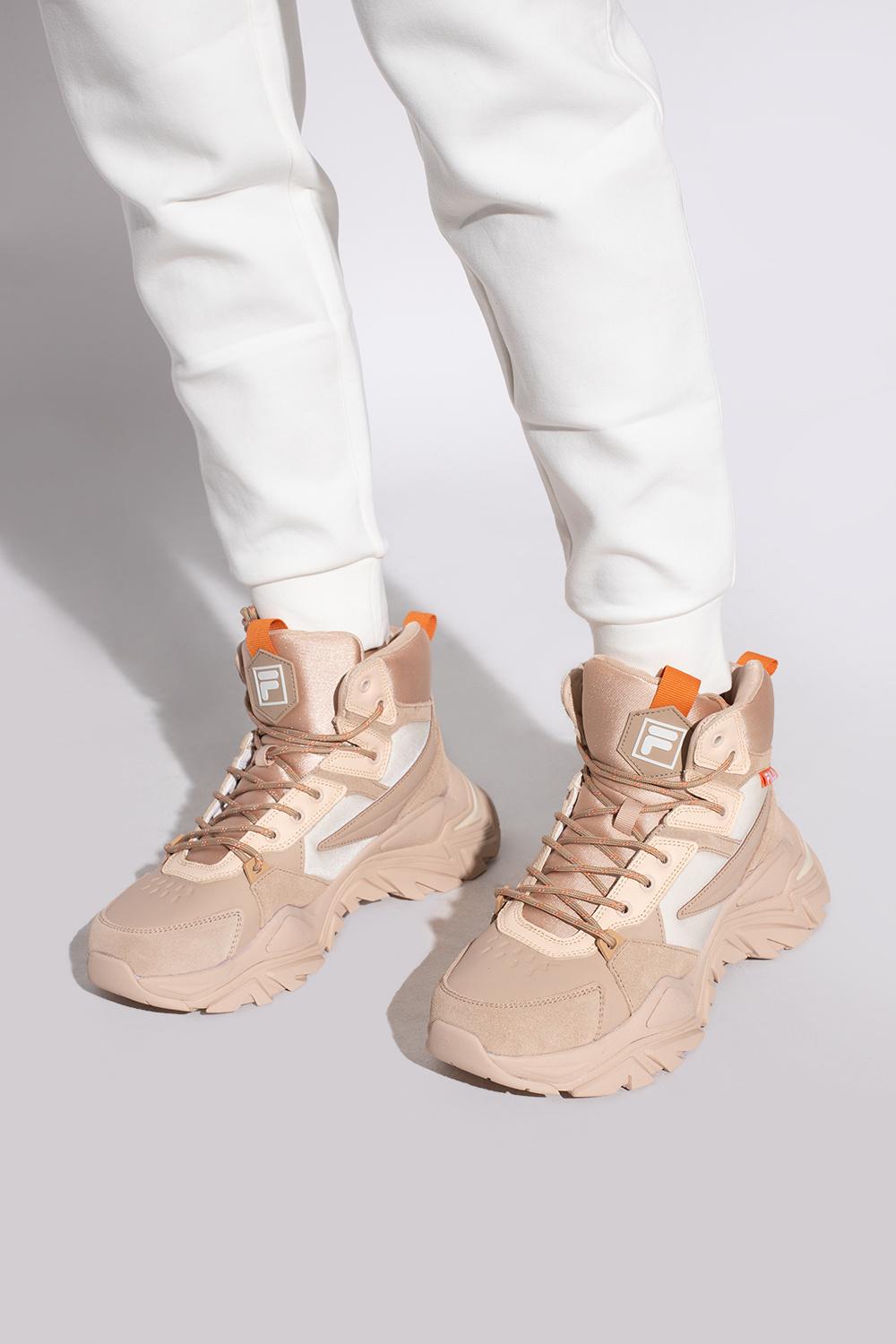 Fila 'electrove' High-top Sneakers in Natural | Lyst