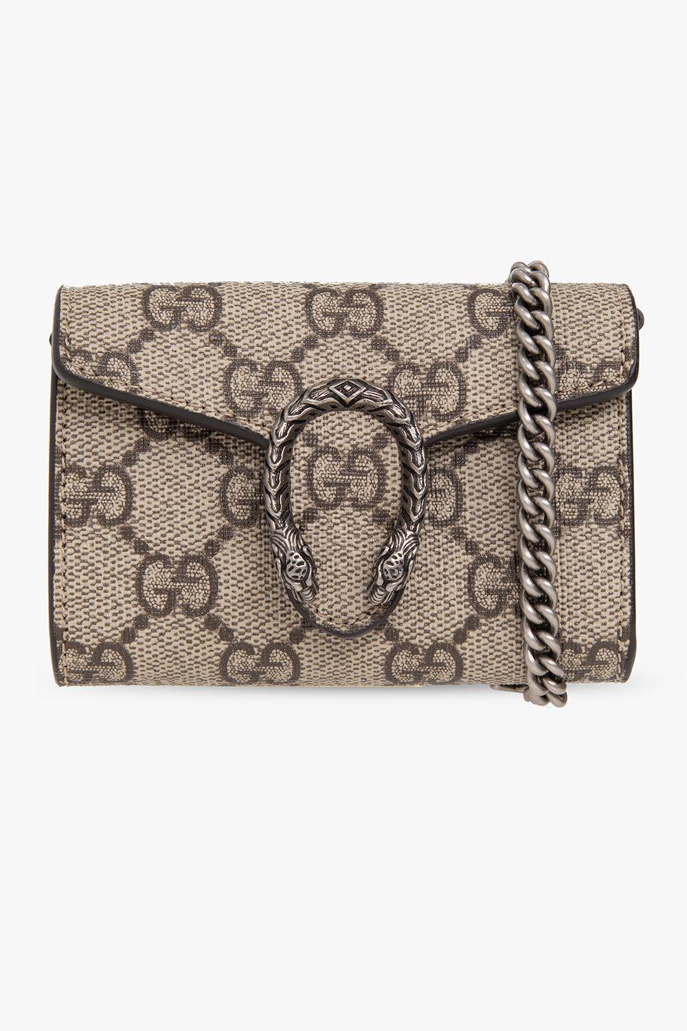 Gucci Beige GG Supreme Coated Canvas Mini Dionysus Wallet-On-Chain