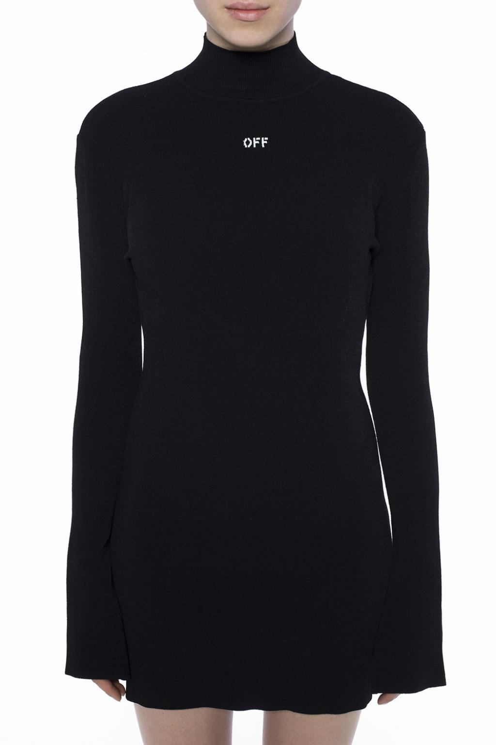 Off-White c/o Virgil Abloh Synthetic Short Turtleneck Dress in Black - Lyst