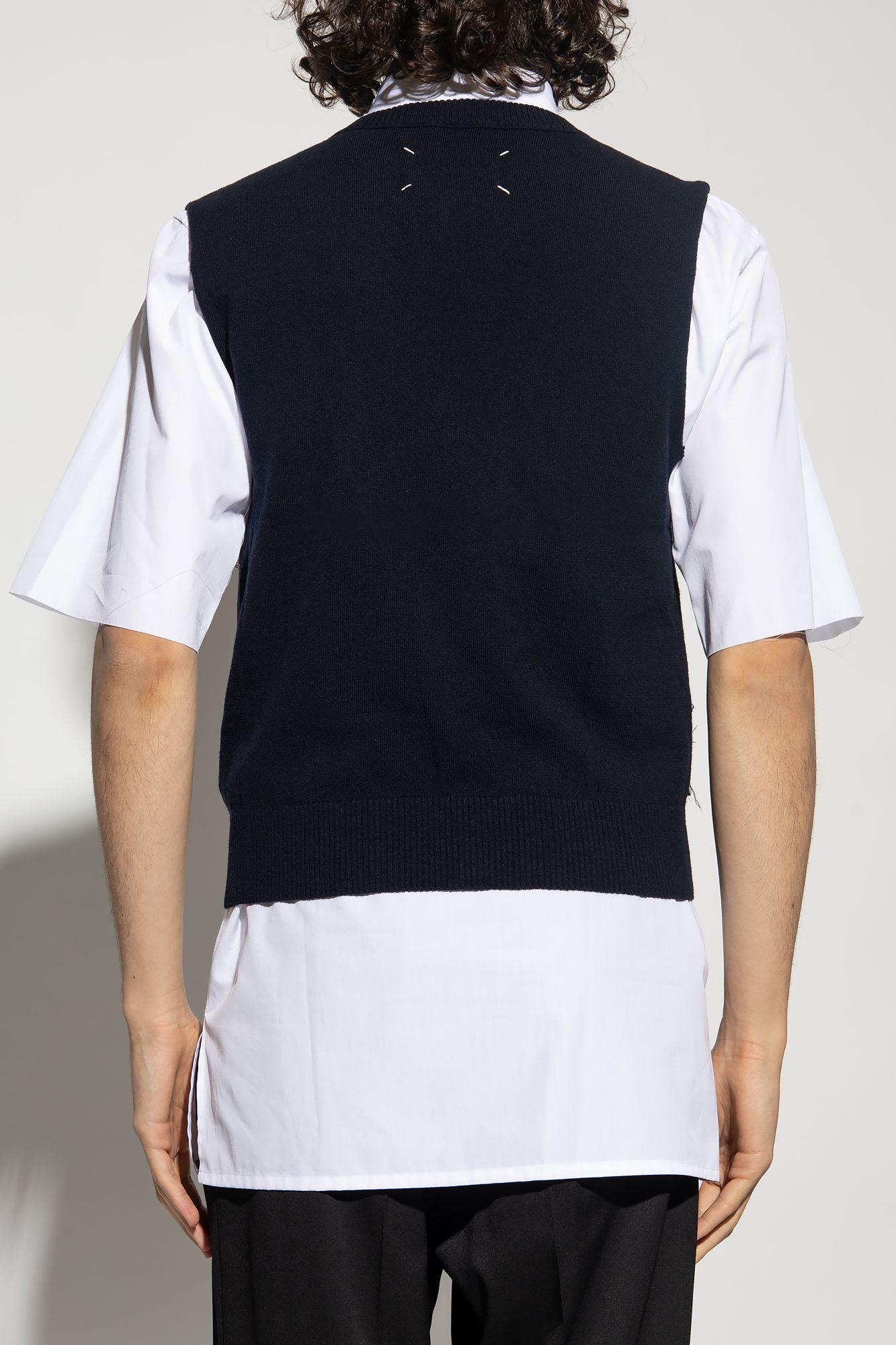 Maison Margiela Vest With Vintage Effect in Black | Lyst