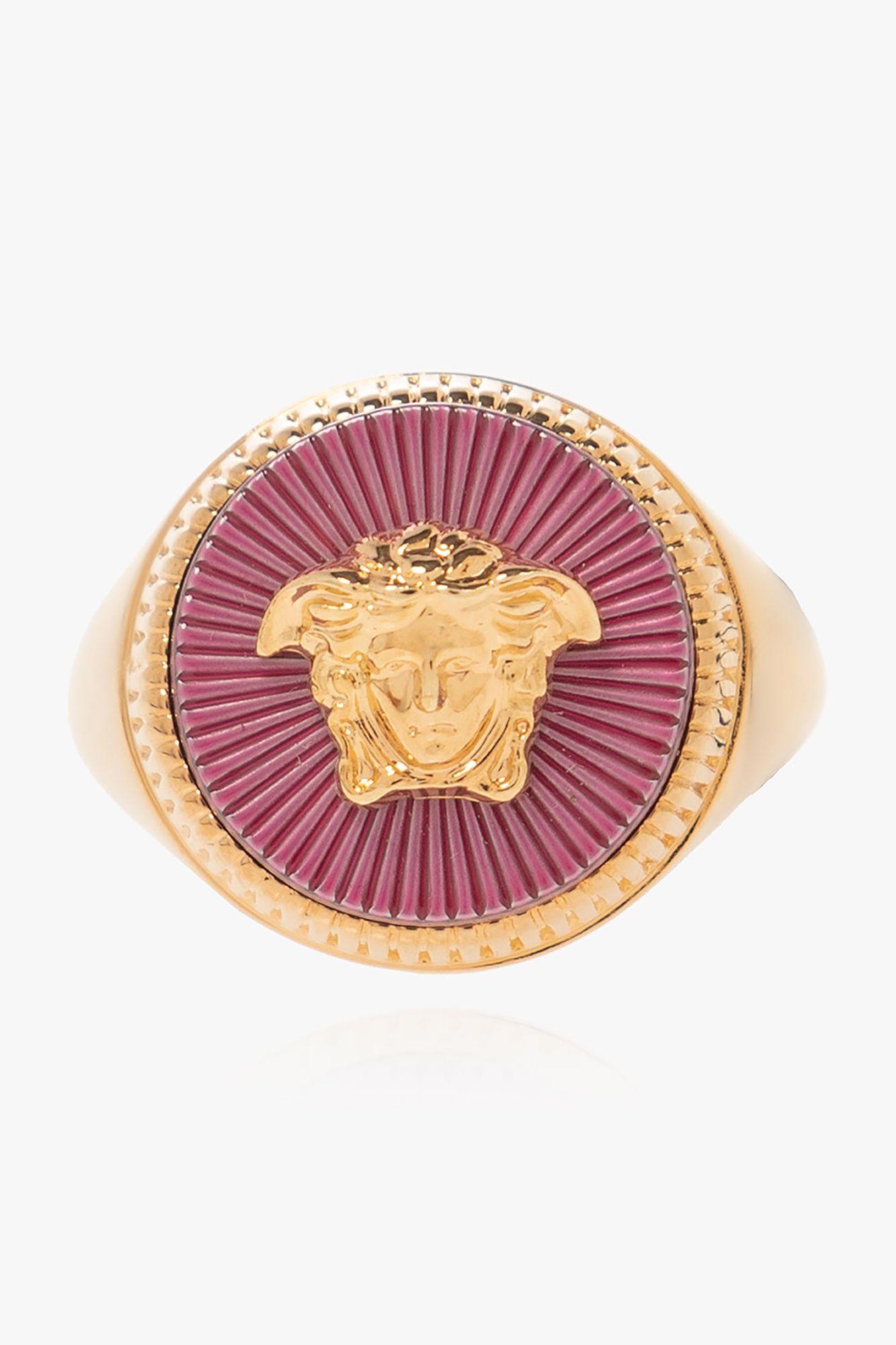 Versace Ring With Medusa Face in Pink | Lyst