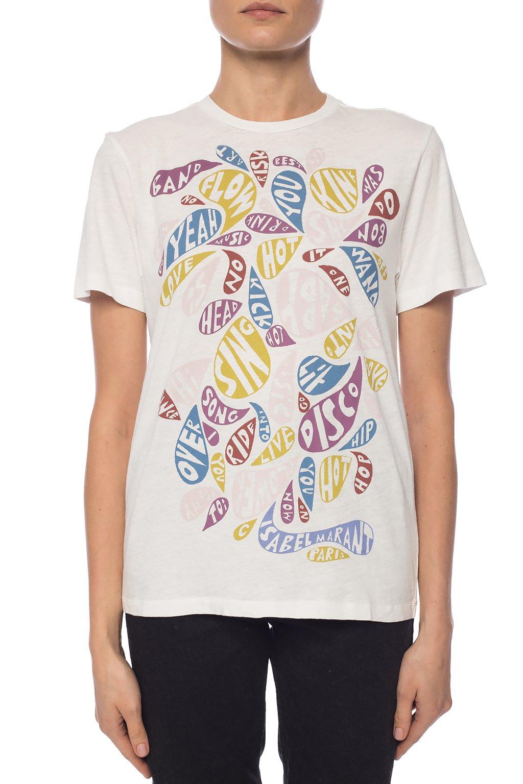 Étoile Isabel Marant Cotton Graphic T-shirt in White - Lyst