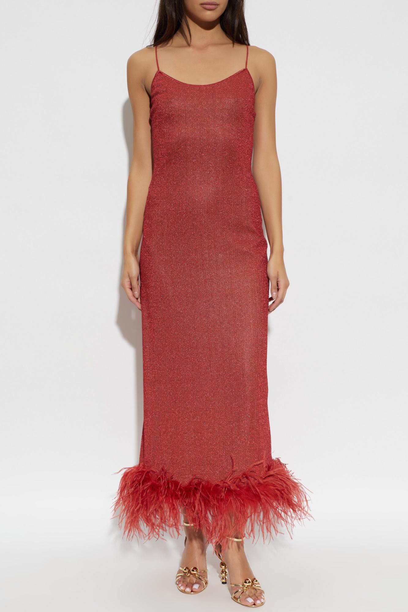 red dress with feathers Julianne Feather Sequin Maxi - women with a fuller figure are advised to order a size up Emilia Feather Mini Dress -