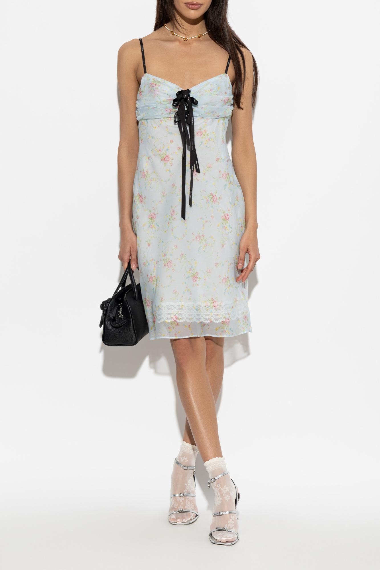 navy blue dress for baby girl Marc Jacobs Seamed Up Satin Trompe L'oeil Mini Dress