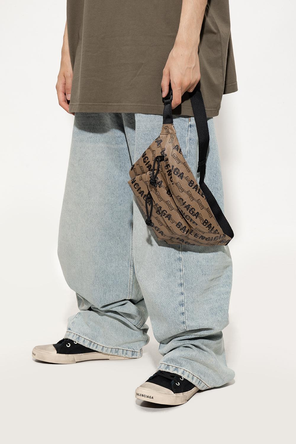 Balenciaga 'signature Medium' Belt Bag in Brown for Men | Lyst