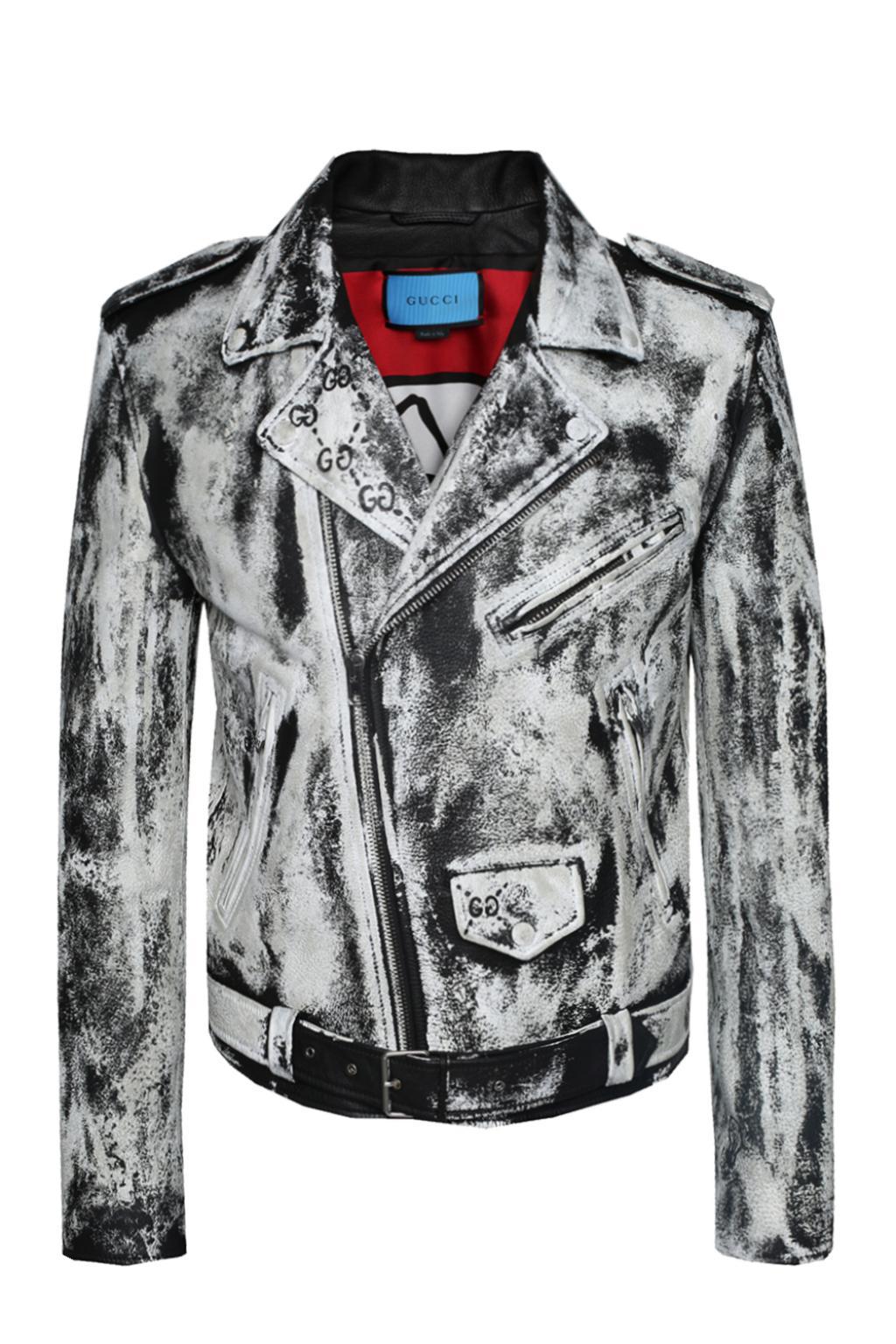 gucci white leather jacket
