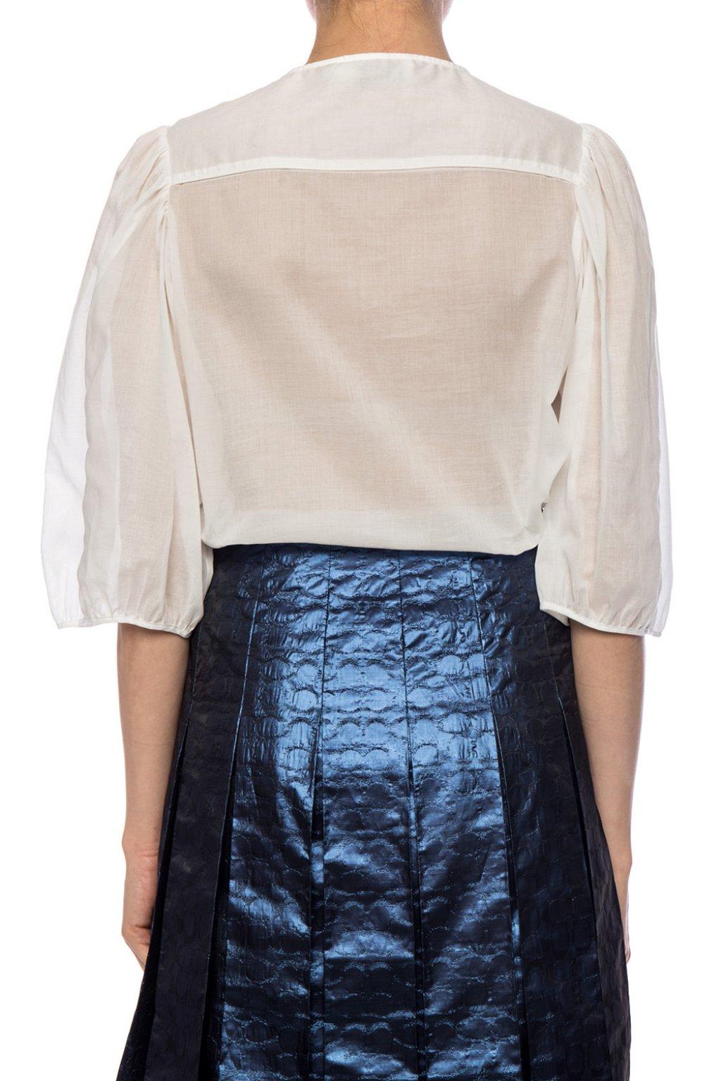 COACH Cotton Embroidered Blouse in White Lyst