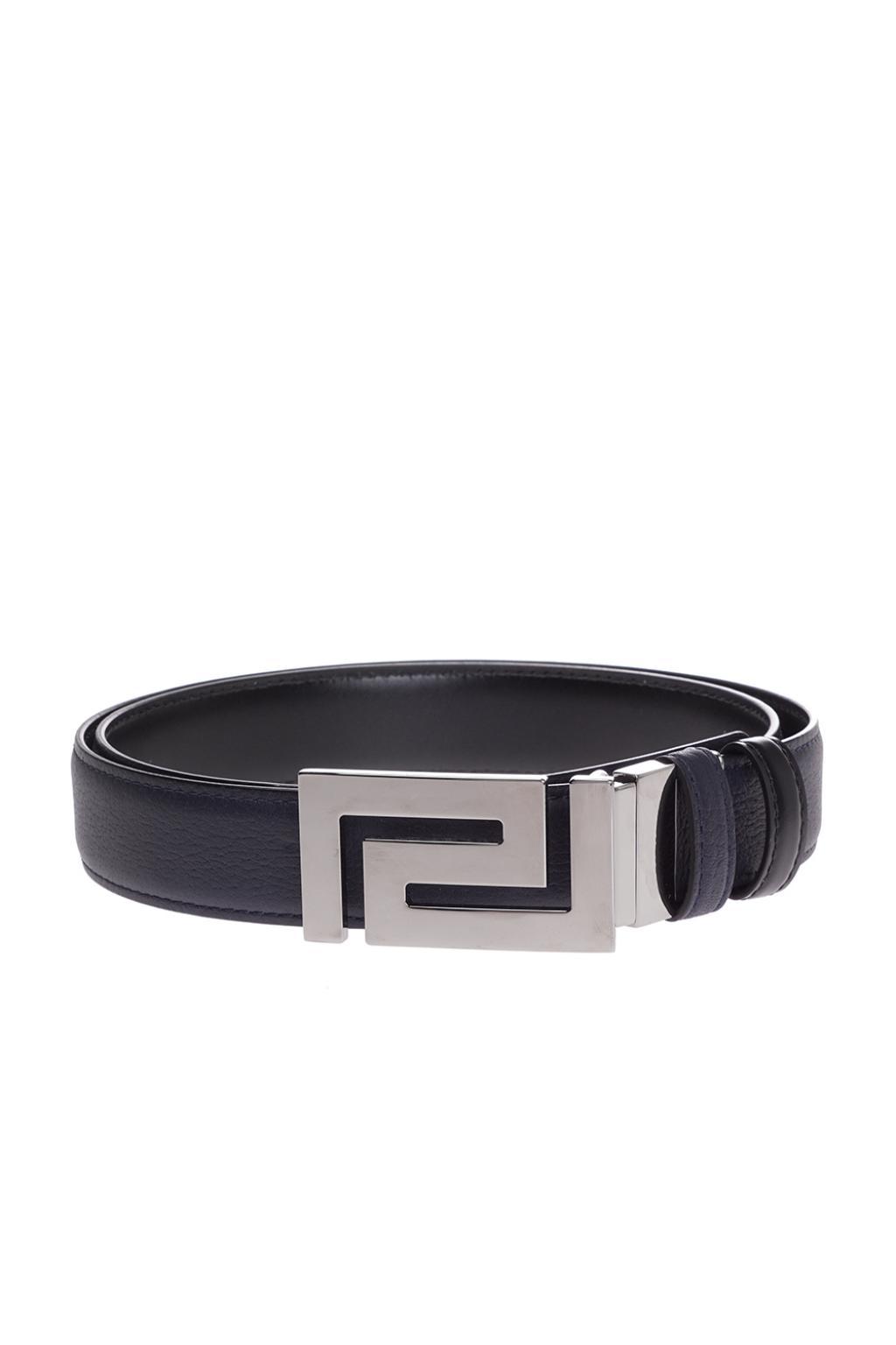 Versace Leather Greek Pattern Belt for Men Lyst