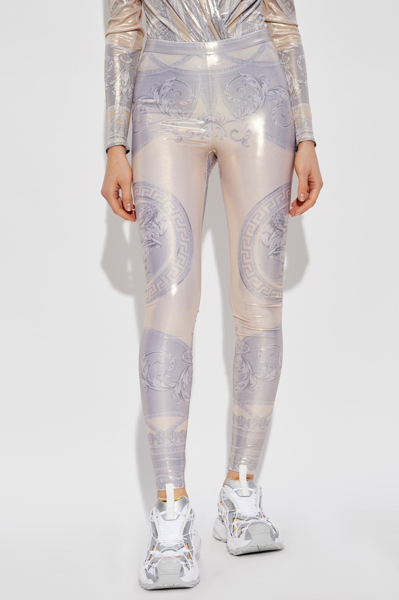 Versace Leggings With La Coupe Des Dieux Print in White