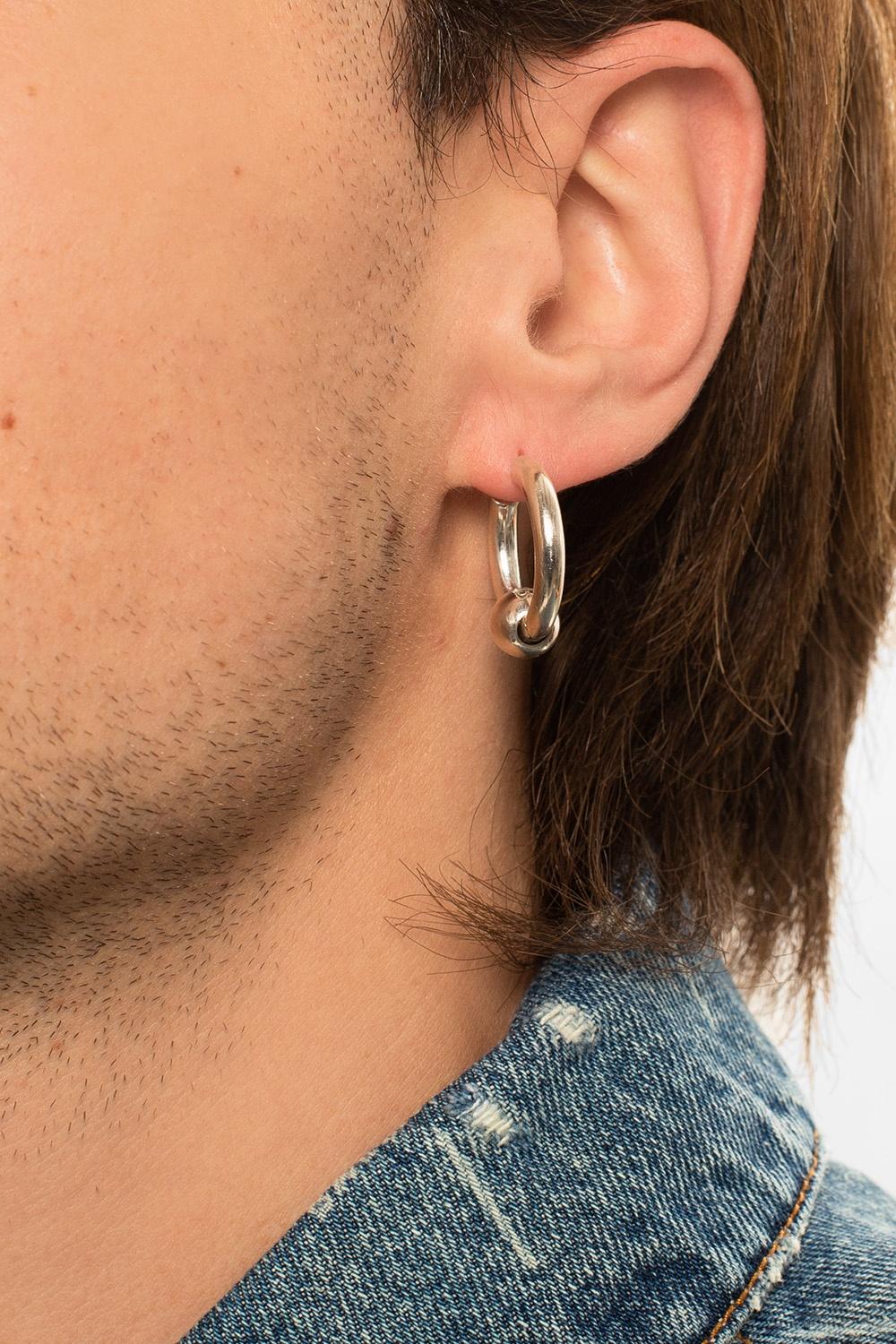 taktik Fremsyn elev Balenciaga Sterling Silver Hoop Earring in Metallic for Men | Lyst