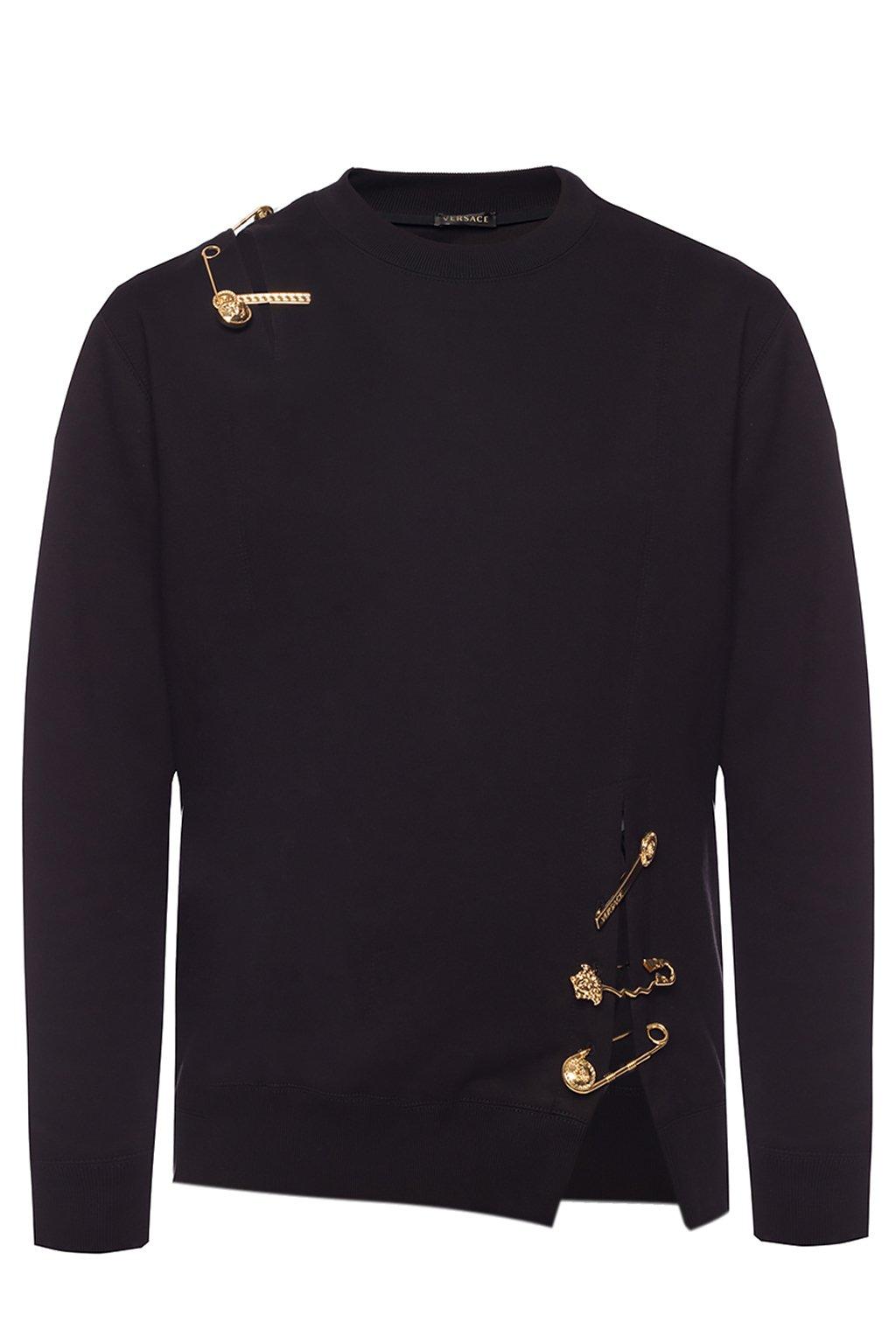 Versace Safety-pin Sweatshirt in Black | Lyst