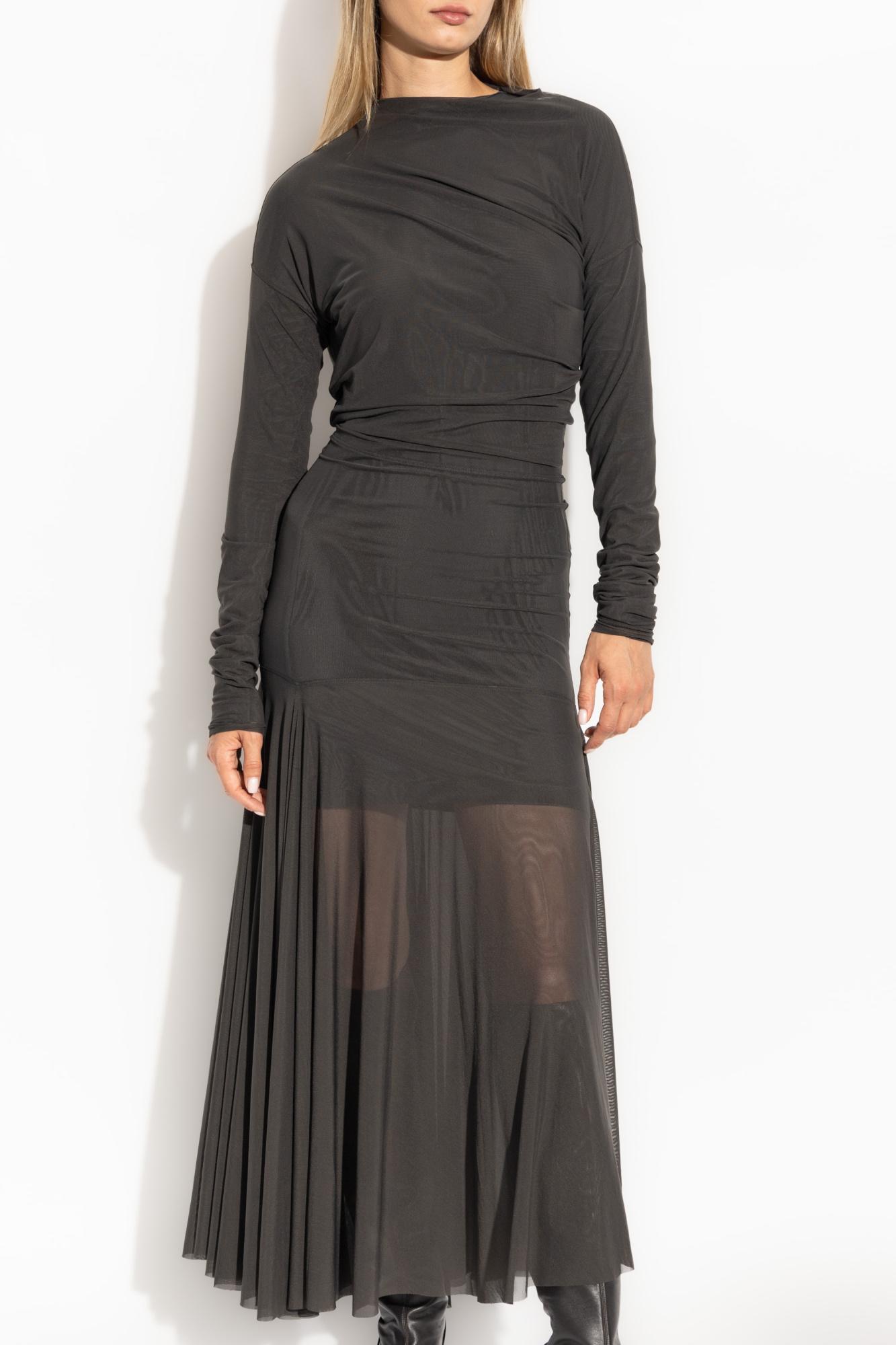 lemaire sheer dress DRESS WITH SLITS IN TRANSPARENT CUPRO - Smoke - Transparent Cupro - Women