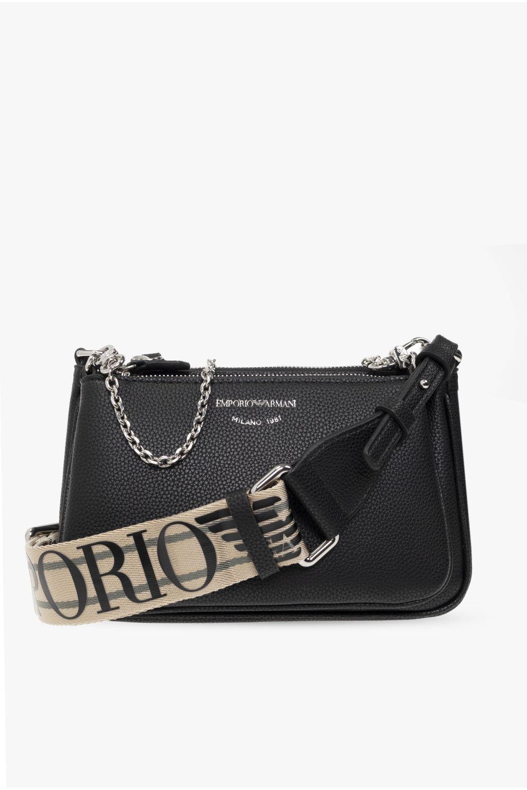 Emporio Armani Double Shoulder Bag in Black