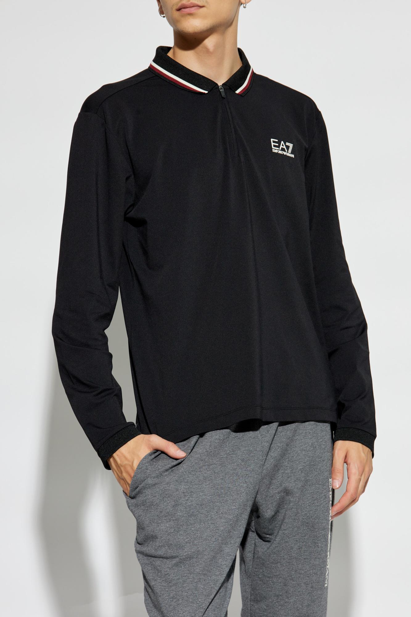 EA7 Long Sleeve Polo in Black for Men Lyst UK